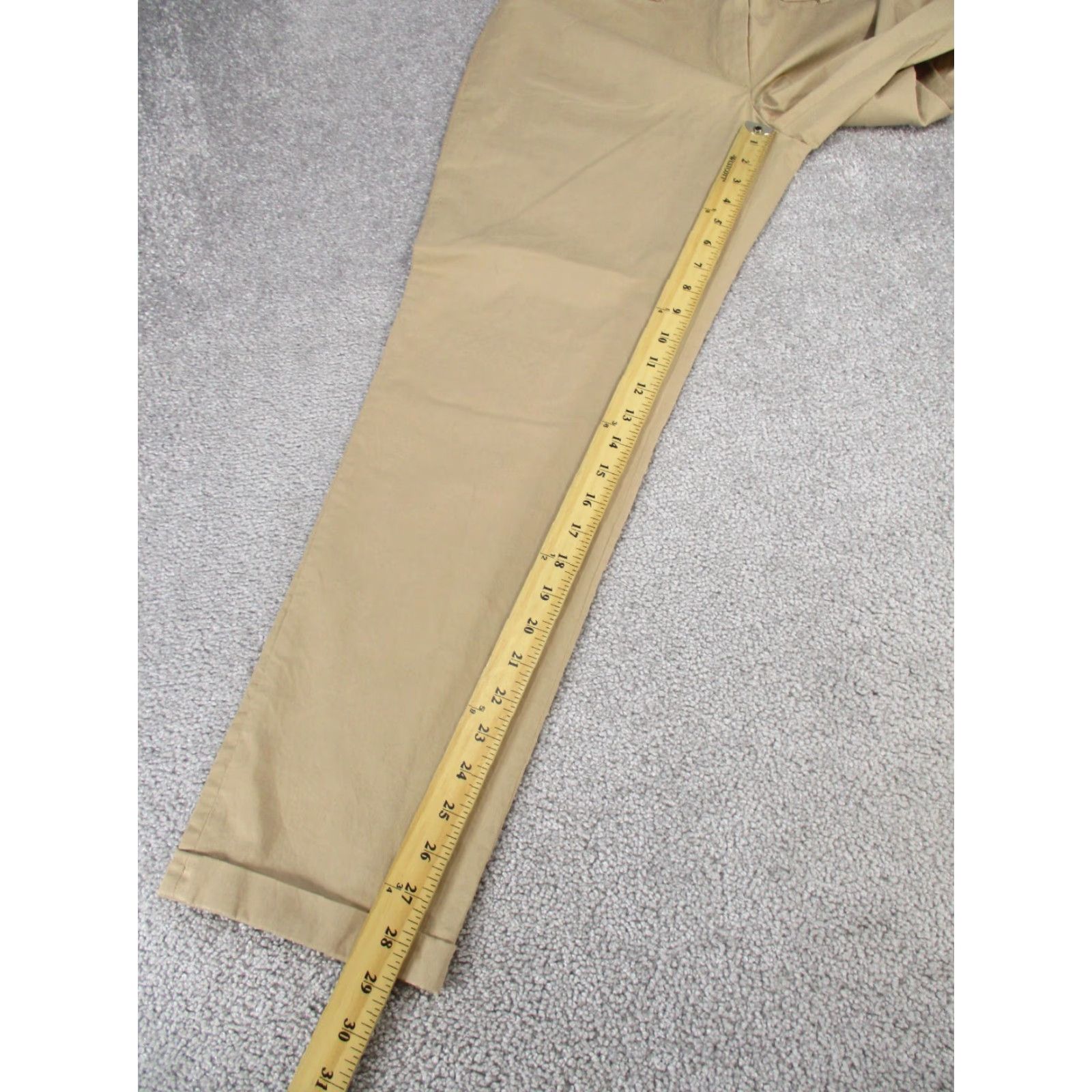 Bergdorf Goodman Gunex Pants Womens 10 Beige Lightweight Cotton Spandex Tapered Dress Pants Adult Regular Size 10 Beige Womens Size 32" / US 10 / IT 46 - 4 Thumbnail