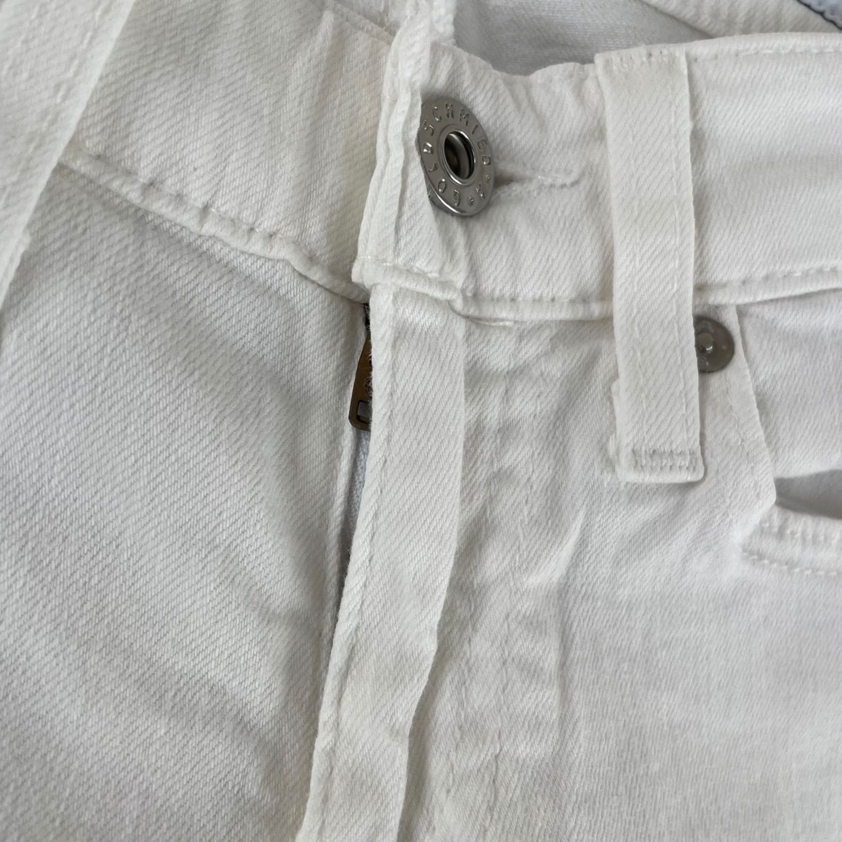 Theory AG Adriano Goldschmied x Theory Jeans Women 23R Cropped Tomboy Crop White Denim Slim 26x25 5-Pocket Size 40" / US 18 - 4 Thumbnail