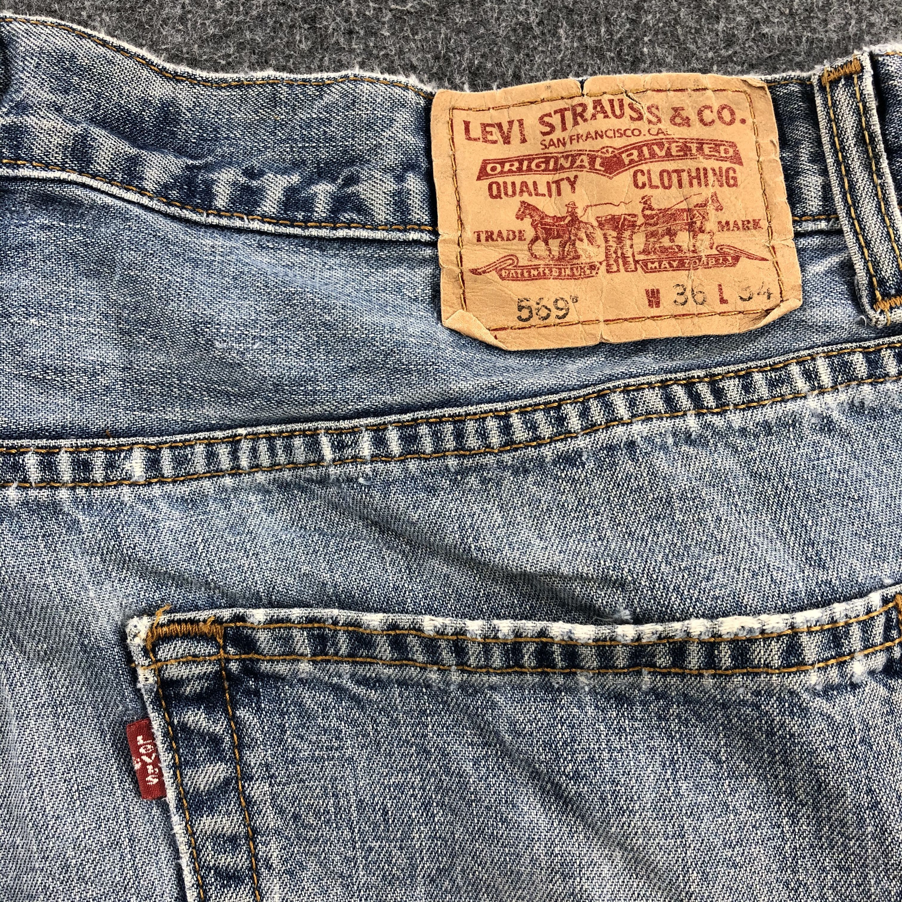Levi's Stone Washed Vintage Levis 569 Jeans Distressed Denim-J1000 Size US 38 / EU 54 - 5 Thumbnail