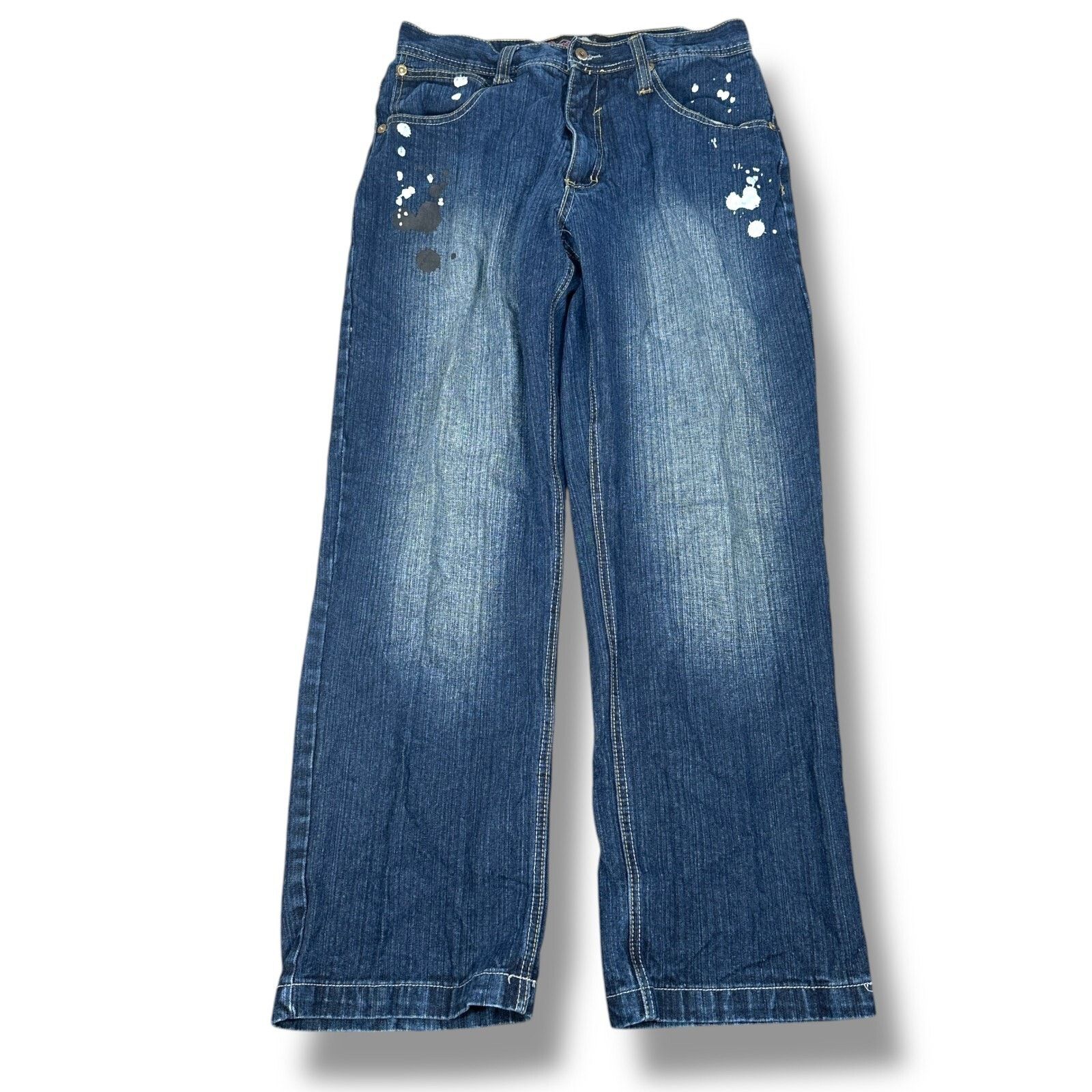 Southpole Vintage Southpole Y2K Baggy Jeans Men’s 34 Blue Loose Paint Size US 34 / EU 50 - 1 Thumbnail
