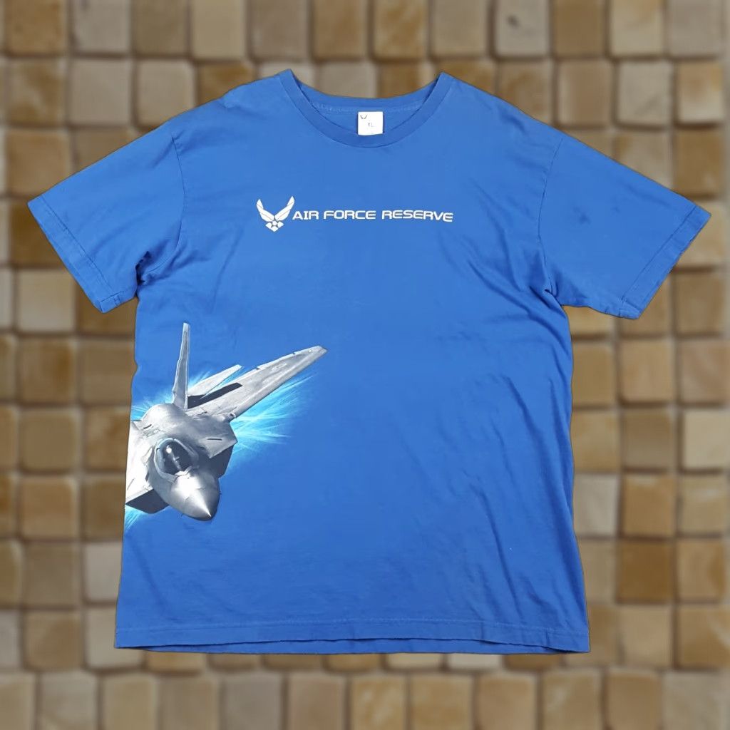 Vintage VINTAGE US Air Force Reserve Fighter Jet T-Shirt Men XL Military USAF Retro 2000s Blue Size US XL / EU 56 / 4 - 1 Thumbnail