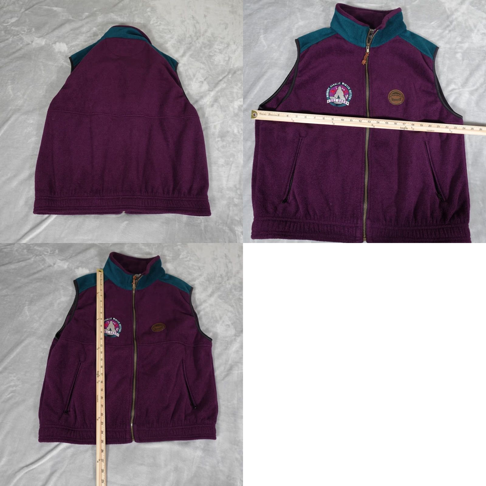 Barker Vintage 90s Ski Barn Fleece Polartec Sweater Vest Womens 2XL Made In USA Purple Size XXL / US 16-18 / IT 52-54 - 8 Thumbnail