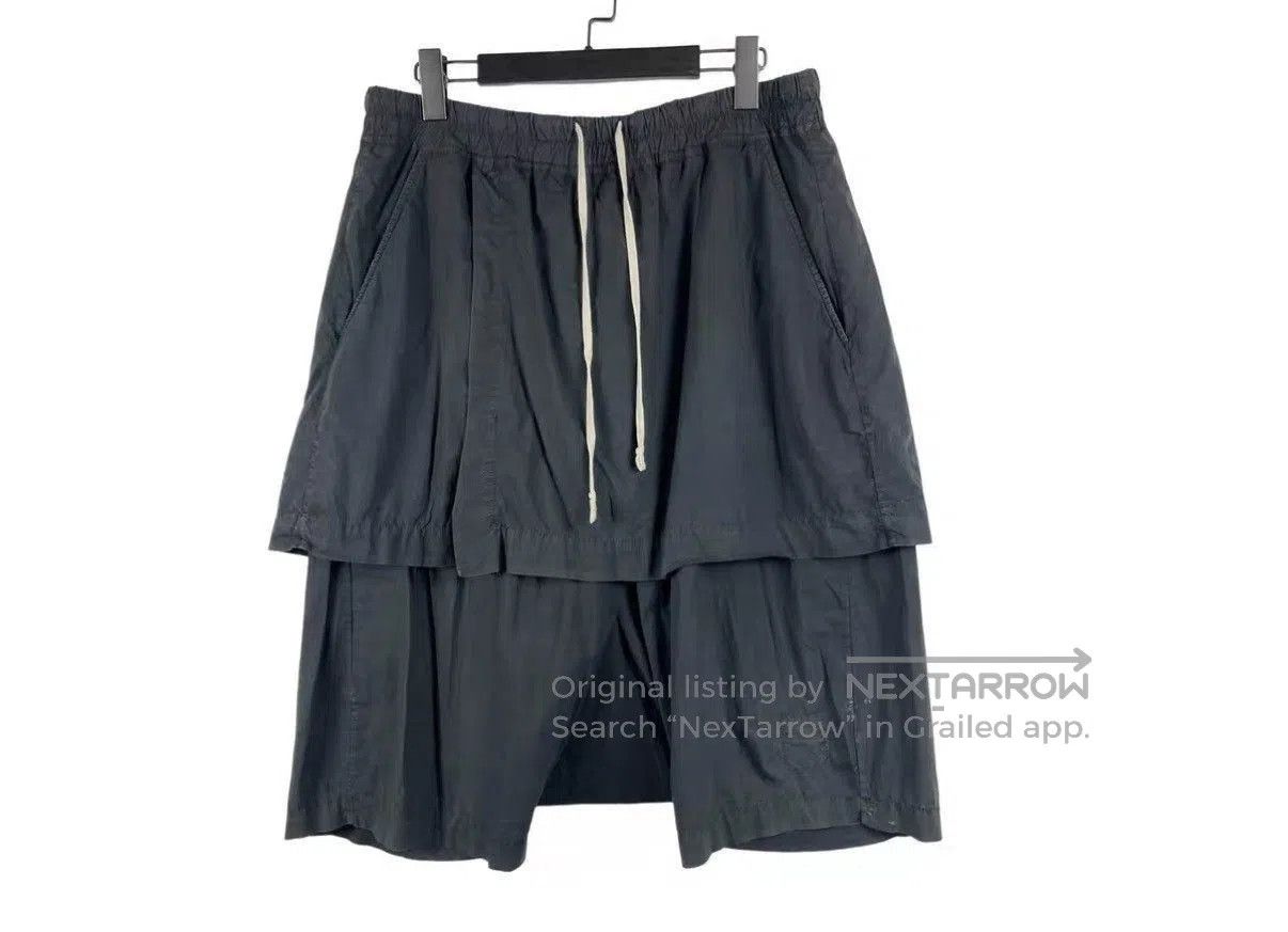 Rick Owens Black Layered Cargo Shorts with Drawstring. Size US 34 / EU 50 - 1 Thumbnail