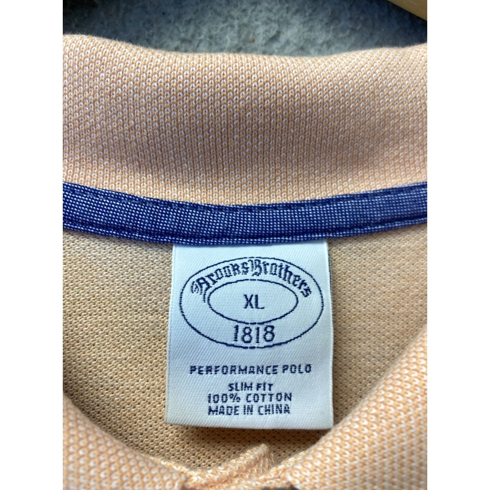 Brooks Brothers VINTAGE Brooks Brothers 1818 Men Polo Shirt XL Short Sleeve Collared 100% Cotton Light Salmon Mens Size US XL / EU 56 / 4 - 5 Thumbnail