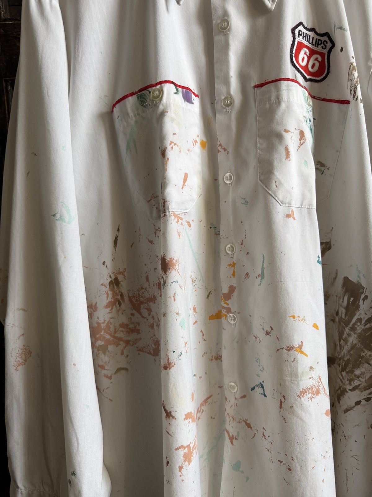 Other Vintage Phillips 66 paint splatter white button up shirt Size US XL / EU 56 / 4 - 3 Thumbnail