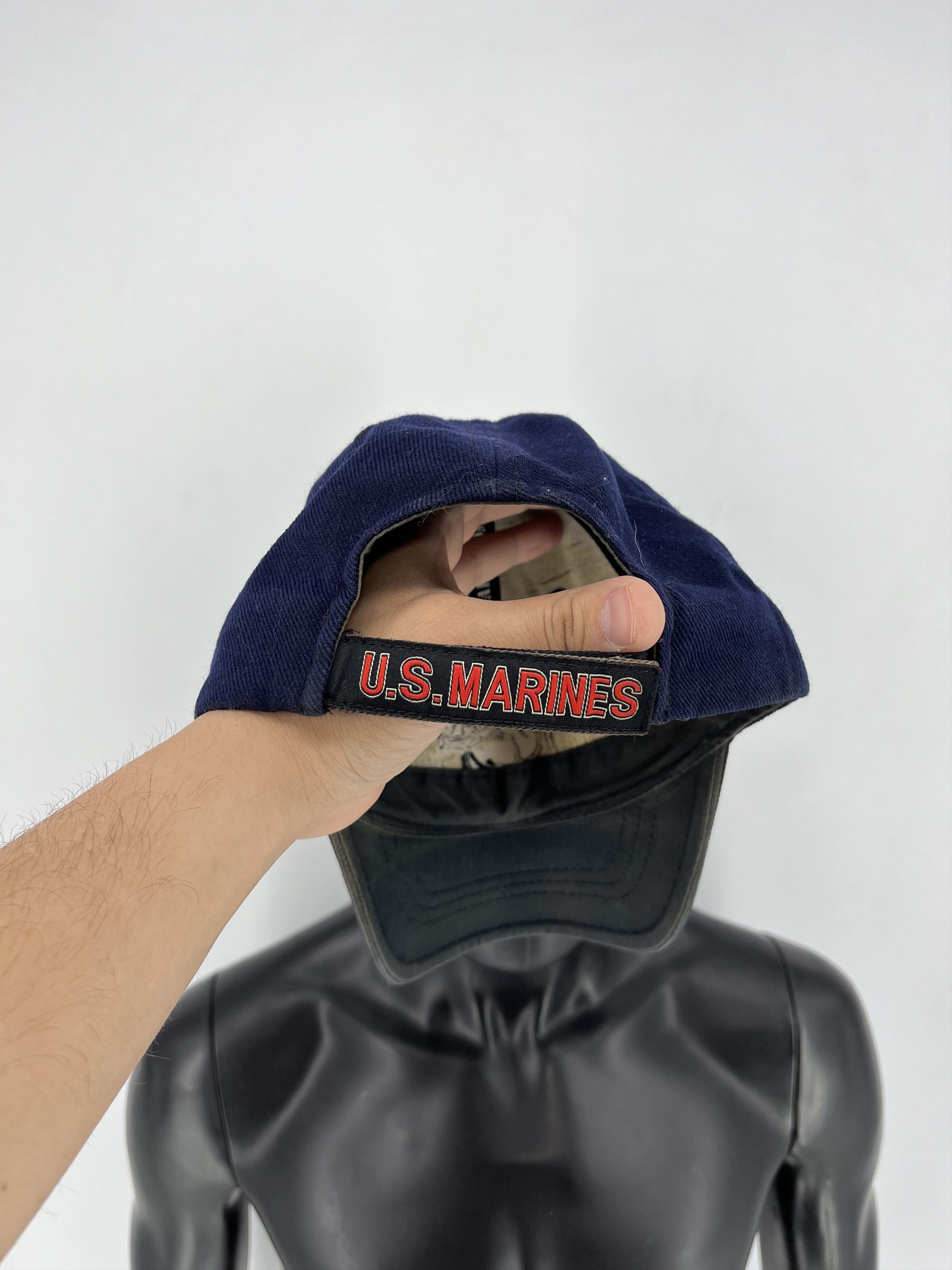 Vintage Once a Marine Hat Big Patch Black Adjustable Trucker Size ONE SIZE - 6 Thumbnail