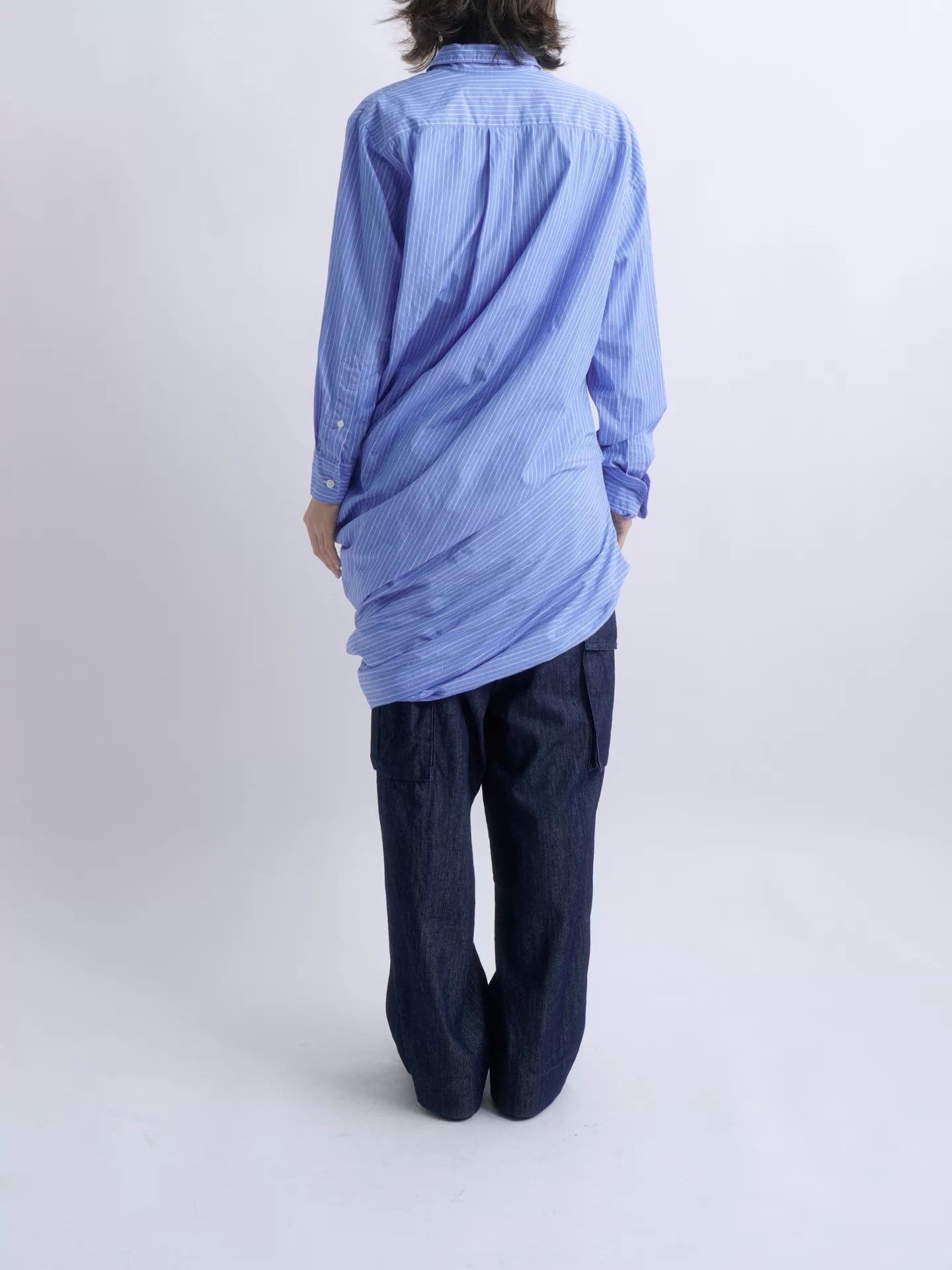 Junya Watanabe JUNYA WATANABE Asymmetric Twisted Stripe Long Shirt Size US XS / EU 42 / 0 - 5 Thumbnail