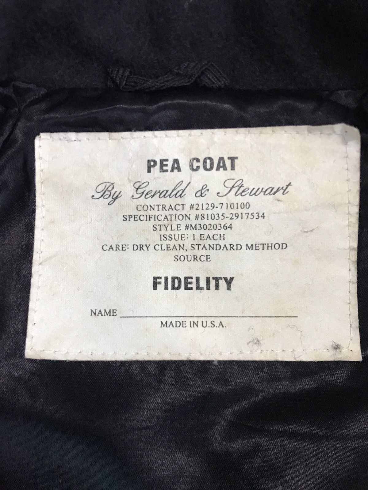 Fidelity Gerald & Steward FIDELITY USN Wool Mix Pea Coat Size US S / EU 44-46 / 1 - 6 Thumbnail