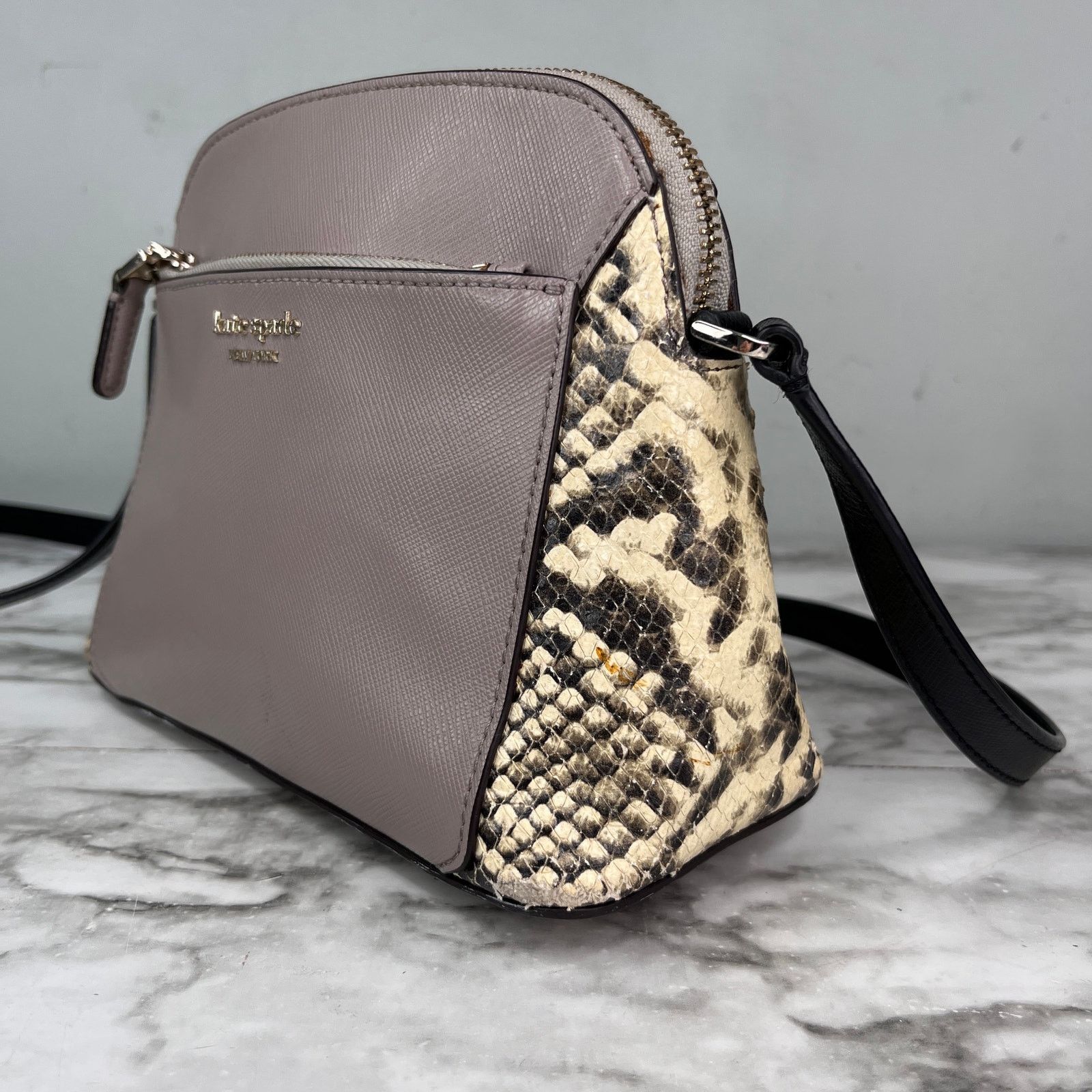 Kate Spade Kate Spade NY Louise Python Embossed Taupe Crossbody Purse Size ONE SIZE - 24 Thumbnail
