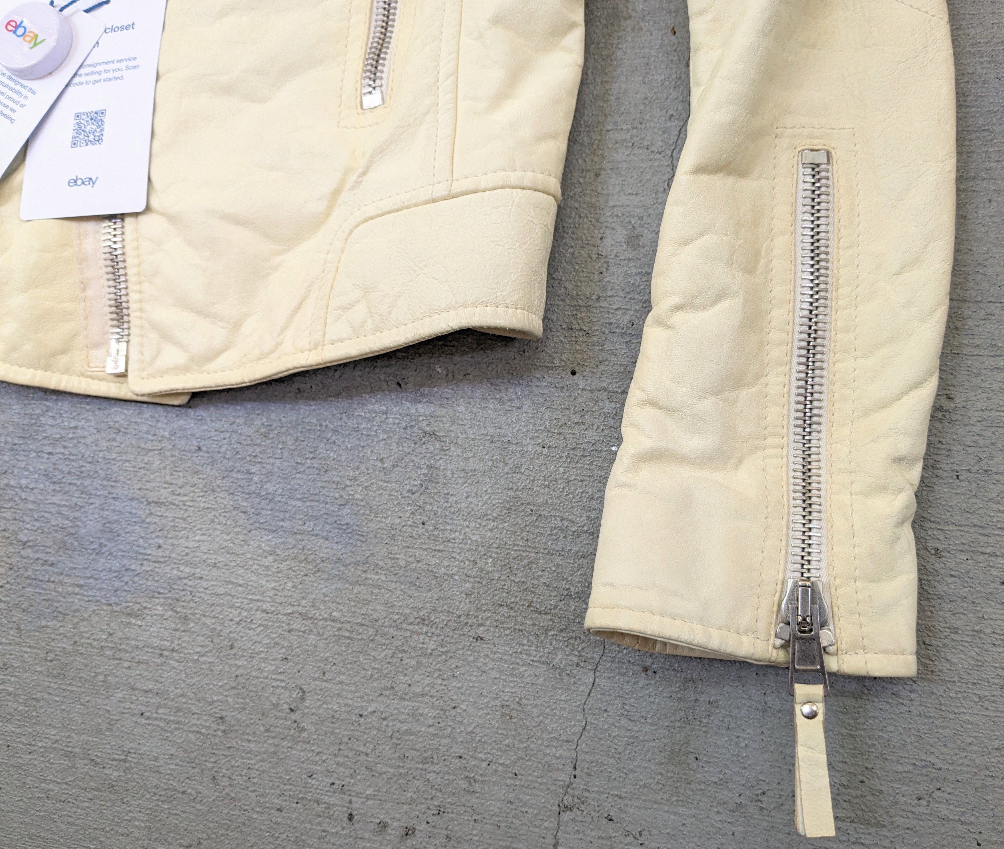 Balenciaga Women's Balenciaga Leather Moto Jacket White 38 Lambskin Size XS / US 0-2 / IT 36-38 - 18 Thumbnail