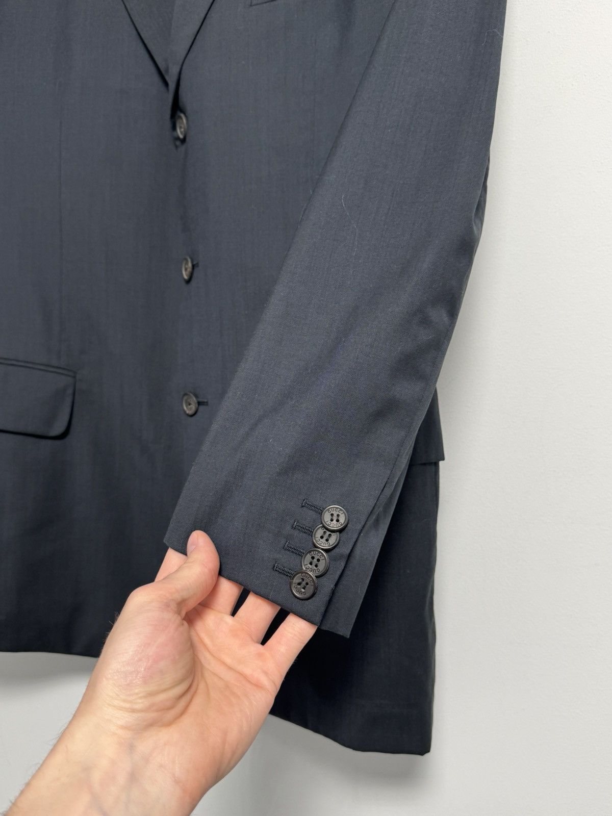 Gucci Vintage Gucci Blazer Navy Blue Wool Silk Luxury Mens 52 L Size 52L - 11 Thumbnail