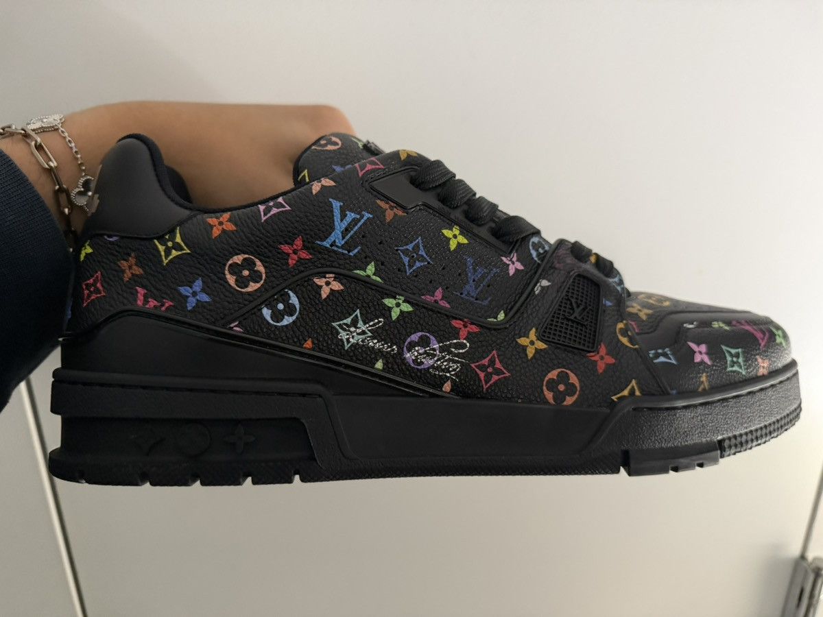 Louis Vuitton × Takashi Murakami Louis Vuitton LV x Murakami Black Multicolore Trainer Size US 11 / EU 44 - 10 Thumbnail