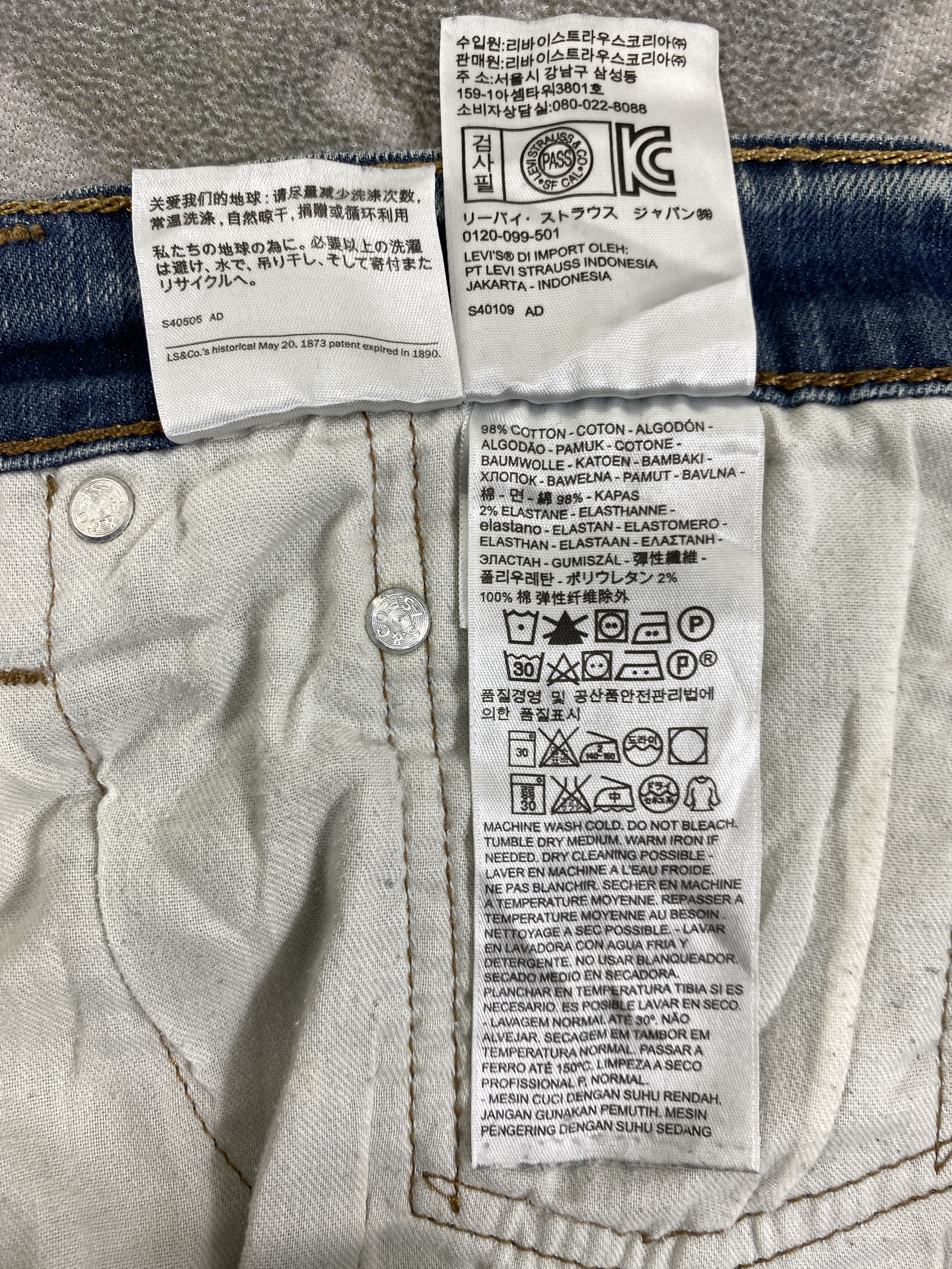 Levi's Blue Levi's 514 Distressed Denim 35 x 25 -JN113 Size US 35 - 10 Thumbnail