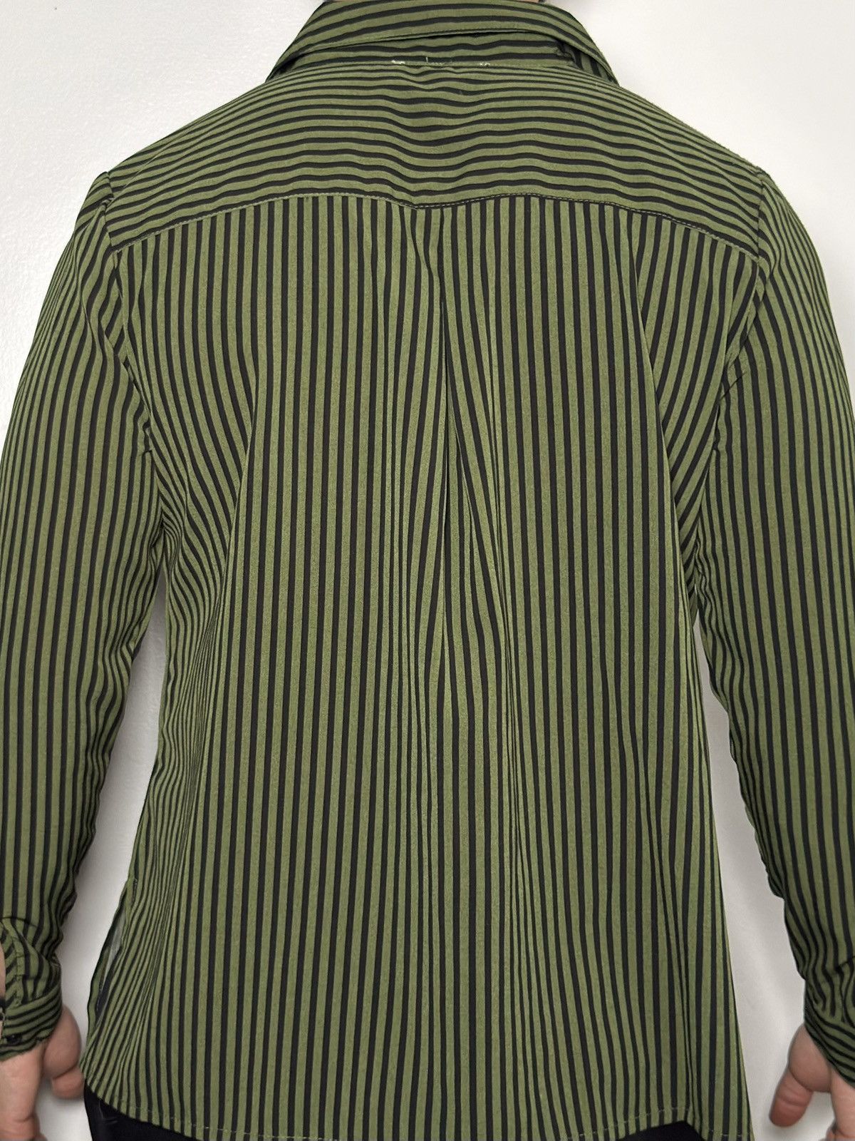 Other Studio Works Olive Green & Black Vertical Stripe Button-Up Size US S / EU 44-46 / 1 - 4 Thumbnail