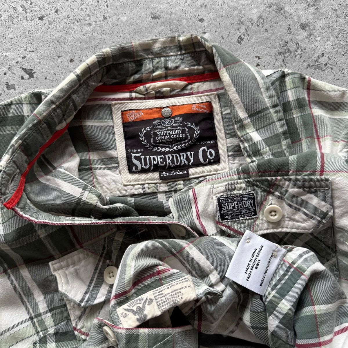 Designer × Superdry SuperDry Womens Plaid Pattern 3/4 Sleeve Button Up Shirt Size M / US 6-8 / IT 42-44 - 4 Thumbnail