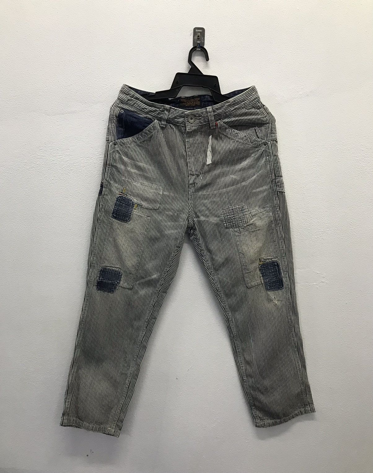 Japanese Brand AUTHENTIC Cube Sugar Stripe Pants Size US 30 / EU 46 - 1 Thumbnail