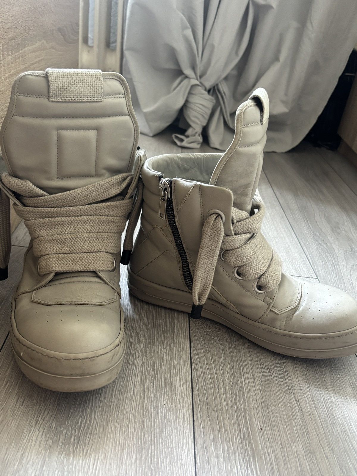 Rick Owens Rick Owens Geobasket Natural/Clear Jumbo Lace Sz 42