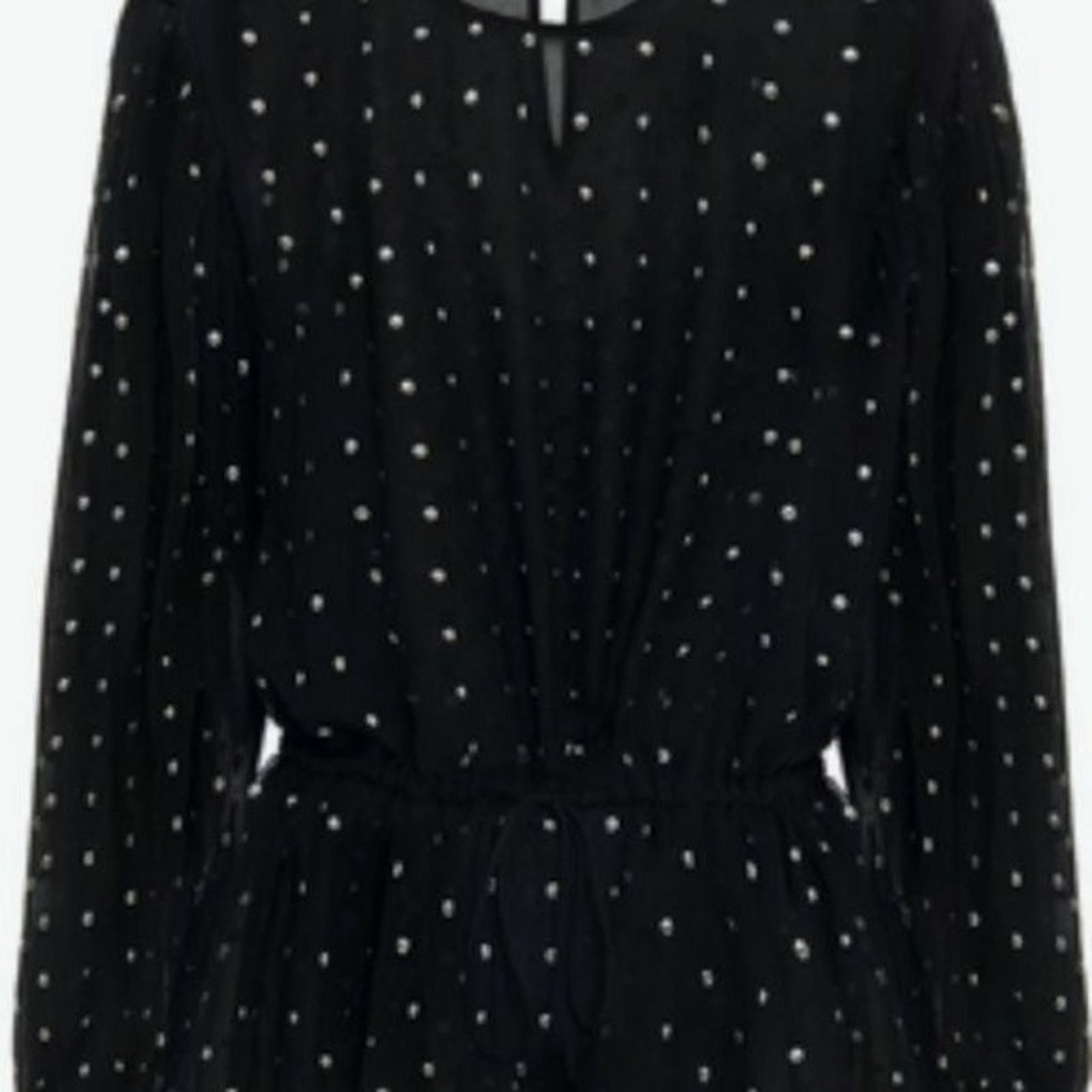 Iro IRO Gathered studded georgette blouse black and silver Size XS / US 0-2 / IT 36-38 - 5 Thumbnail
