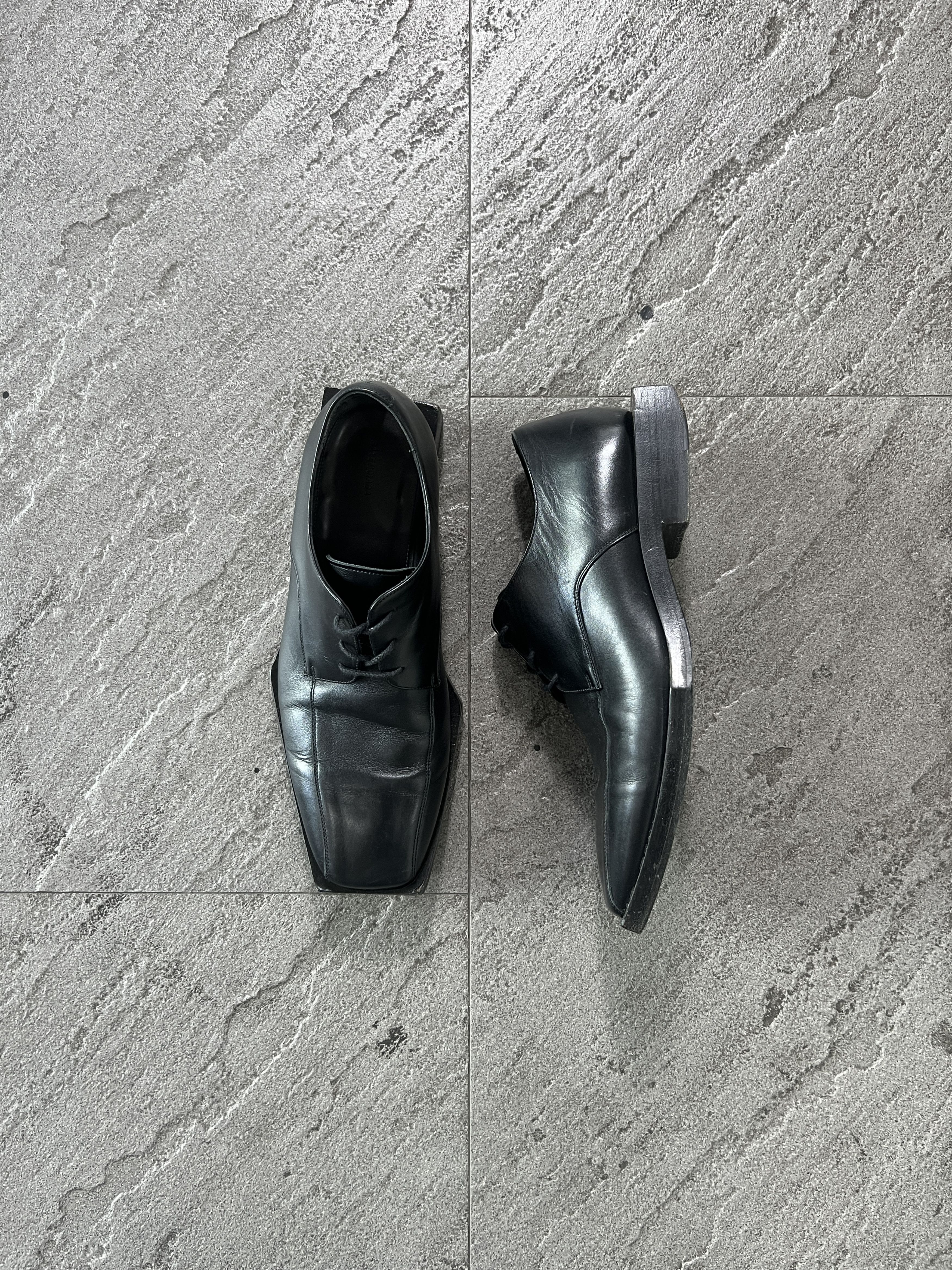 Balenciaga Balenciaga Square Toe Leather Derby Shoes EU41 Size US 8 / EU 41 - 1 Thumbnail