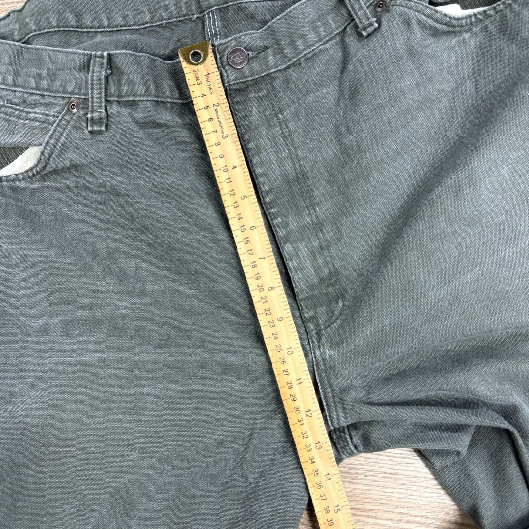 Dickies Dickies Pants Mens 44x32 Carpenter Utility Work Outdoor Canvas Green Distressed Accessories 5-Pocket Logo Zipper Button Straight Regular Cargo pocket Size US 44 / EU 60 - 5 Thumbnail