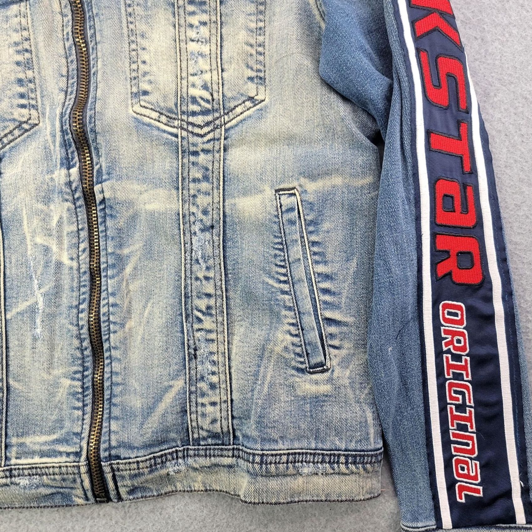 Vintage Rockstar Original Jacket Mens M Blue Denim Biker Zip Logo Dondi Wash Standard Size US M / EU 48-50 / 2 - 4 Thumbnail
