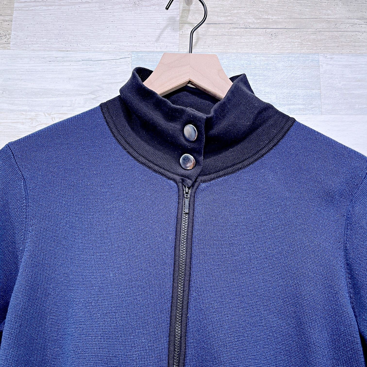 Other Belford Pima Cotton Snap Funnel Jacket Blue Womens Medium Size M / US 6-8 / IT 42-44 - 3 Thumbnail