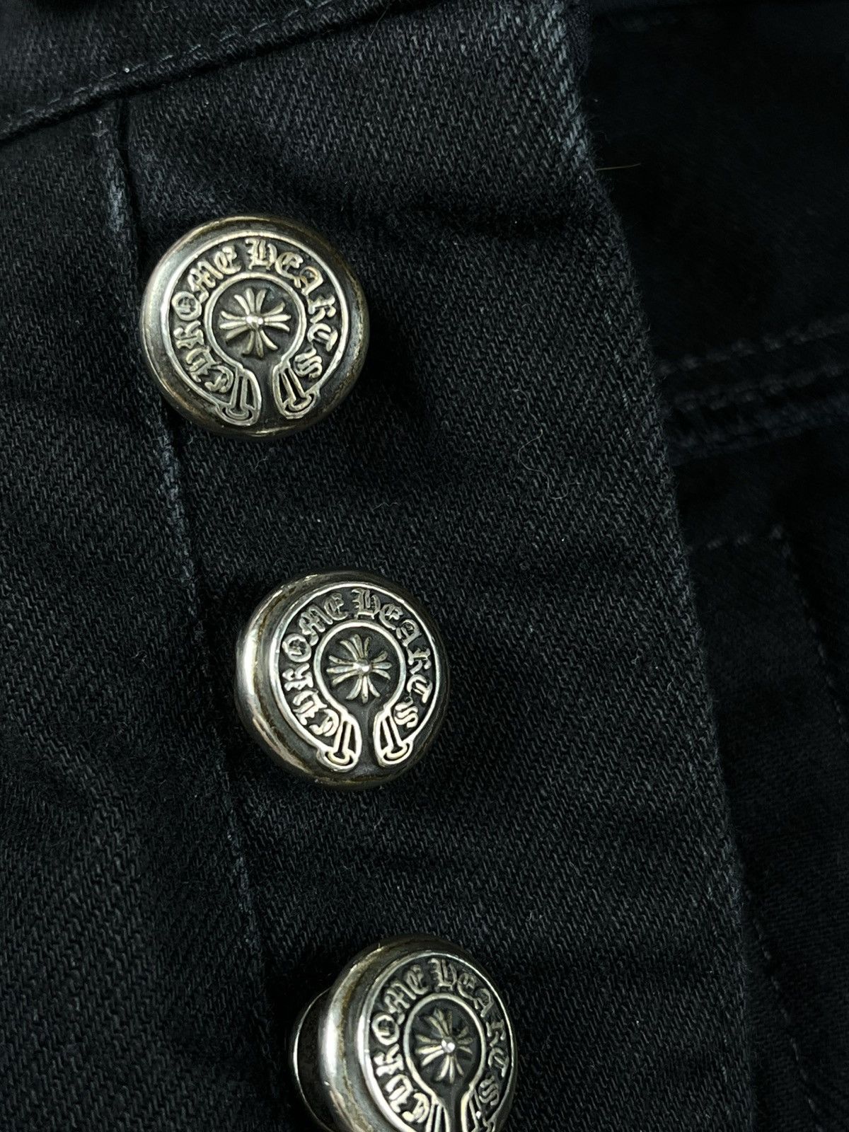 Chrome Hearts Chrome Hearts Fleur Knee Silver Flared Bootcut Denim Jeans Size US 31 - 14 Thumbnail