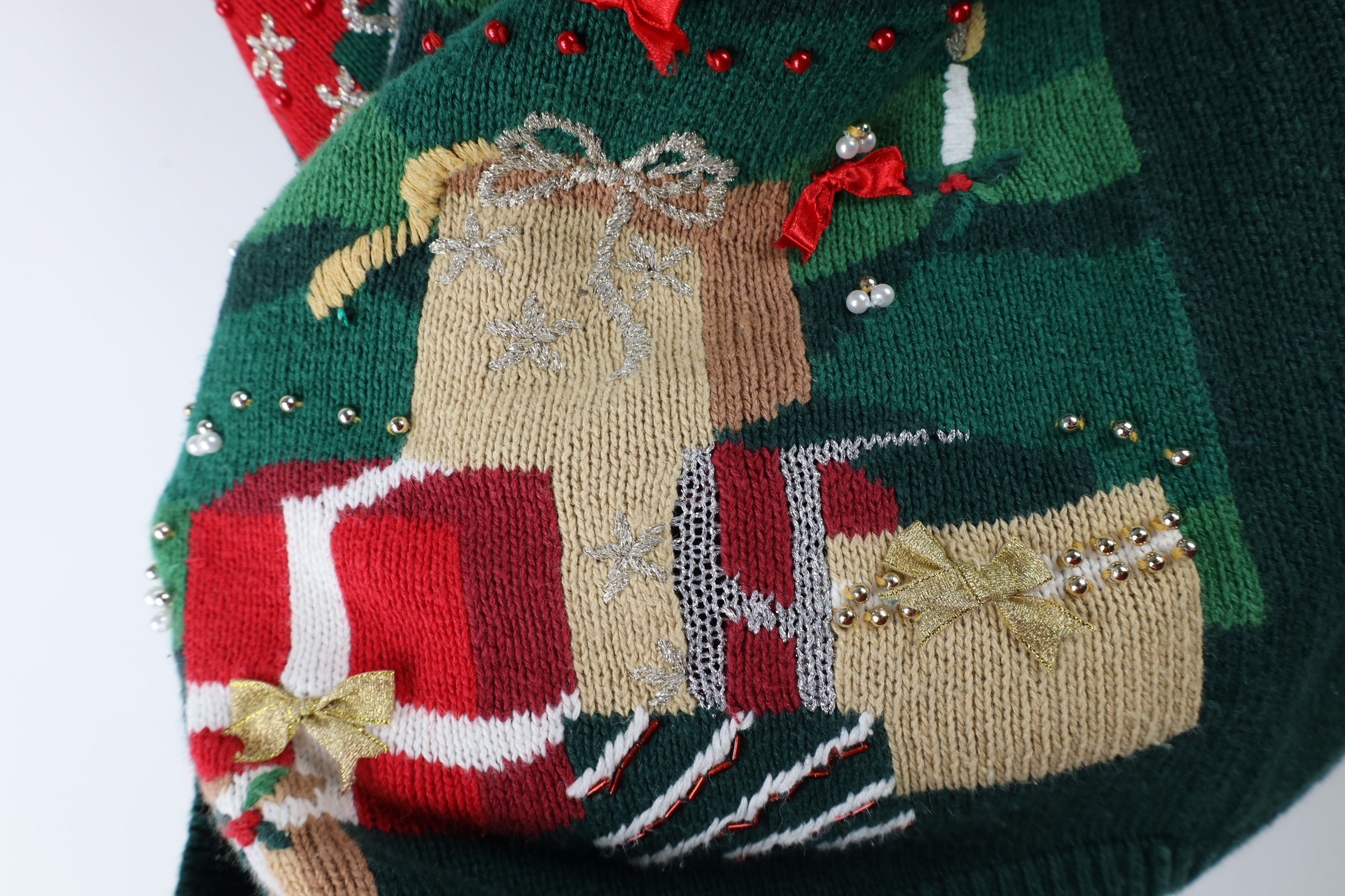 Vintage Vintage 90s Streetwear Knit Christmas Bear Cardigan Sweater Size L / US 10 / IT 46 - 9 Thumbnail