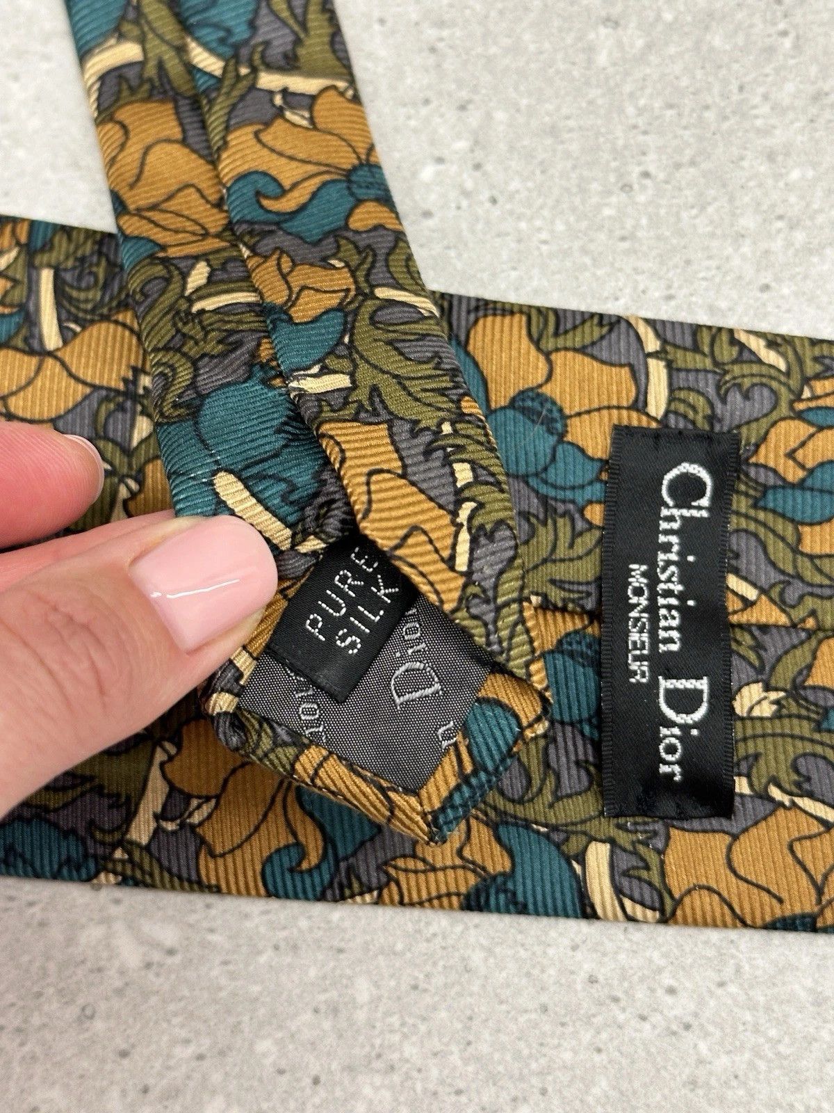 Christian Dior Monsieur Vintage Christian Dior Monsieur Silk Floral Pattern Tie Size ONE SIZE - 4 Thumbnail
