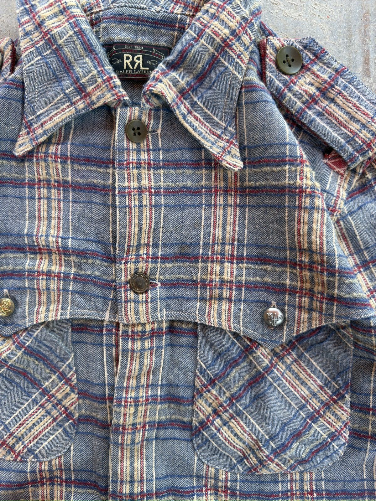 Polo Ralph Lauren Vintage 1990s Polo Double RL Button Up Flannel Size US S / EU 44-46 / 1 - 3 Thumbnail
