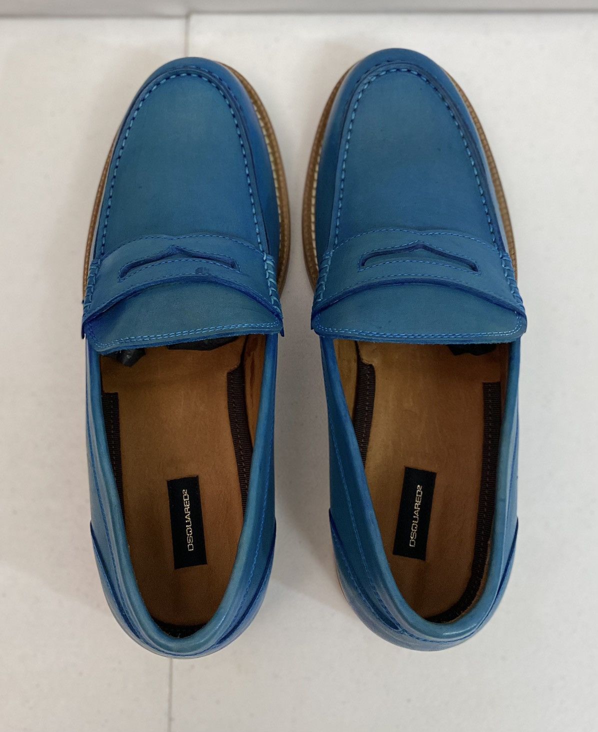Dsquared2 Dsquared2 🇮🇹 Blue Leather Ivy League Penny Loafer 8.5 NEW Size US 8.5 / EU 41-42 - 8 Thumbnail