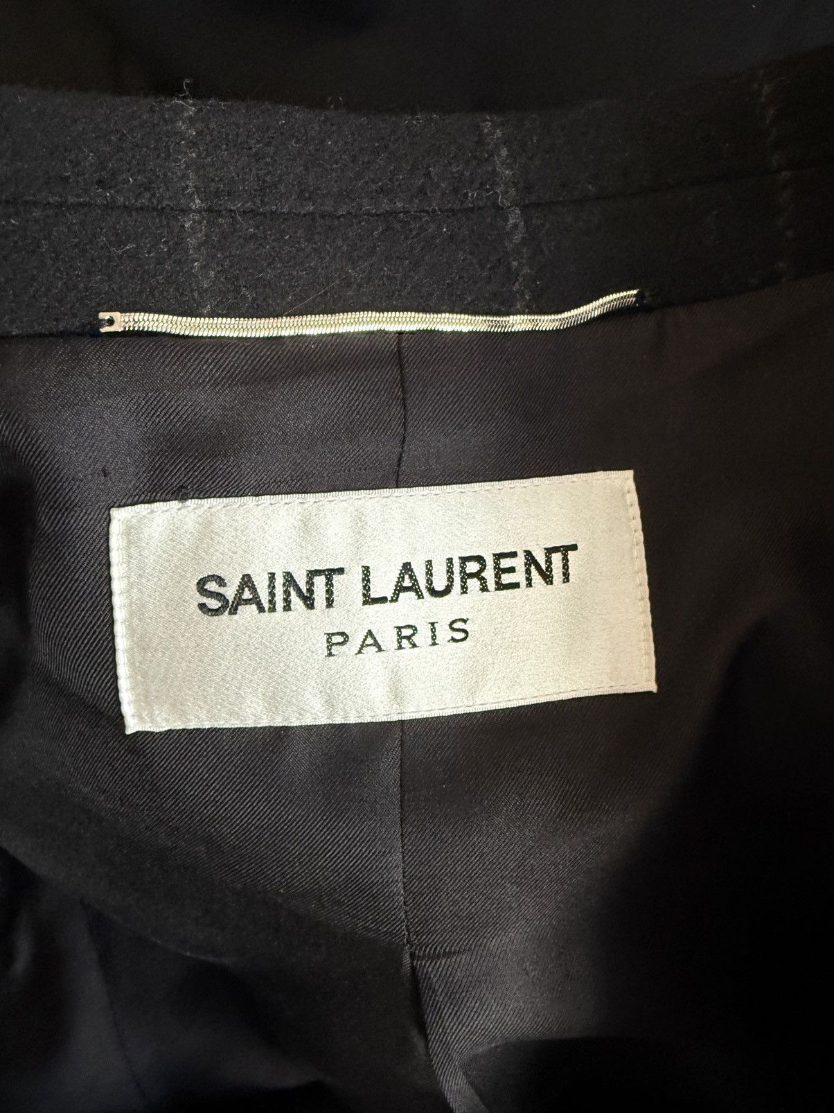 Saint Laurent Paris FW23 Saint Laurent Striped Felt and Wool Tailored Coat Size US L / EU 52-54 / 3 - 10 Thumbnail