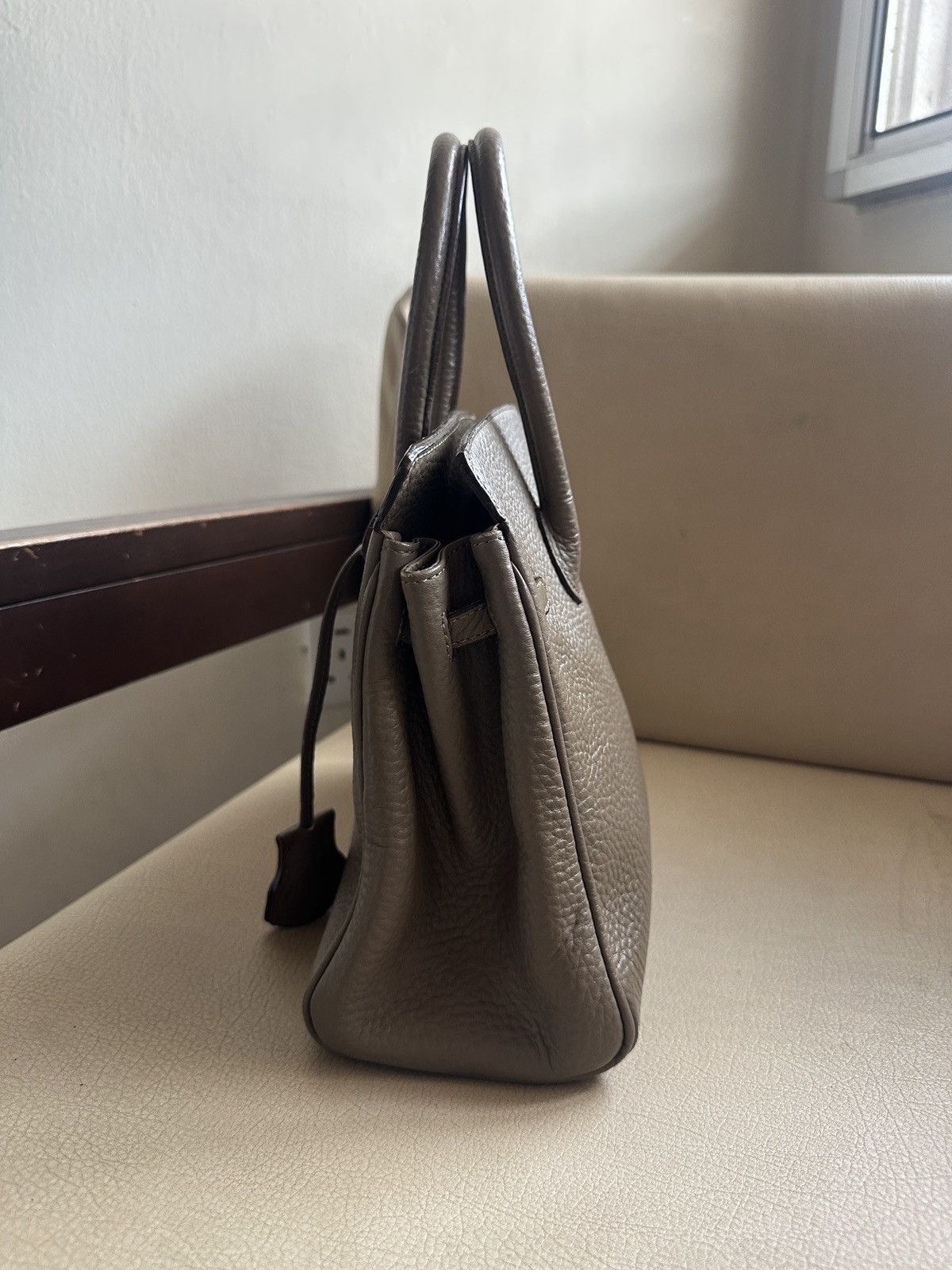 Japanese Brand Custom made Leather Etoupe Birkin Bag Size ONE SIZE - 5 Thumbnail