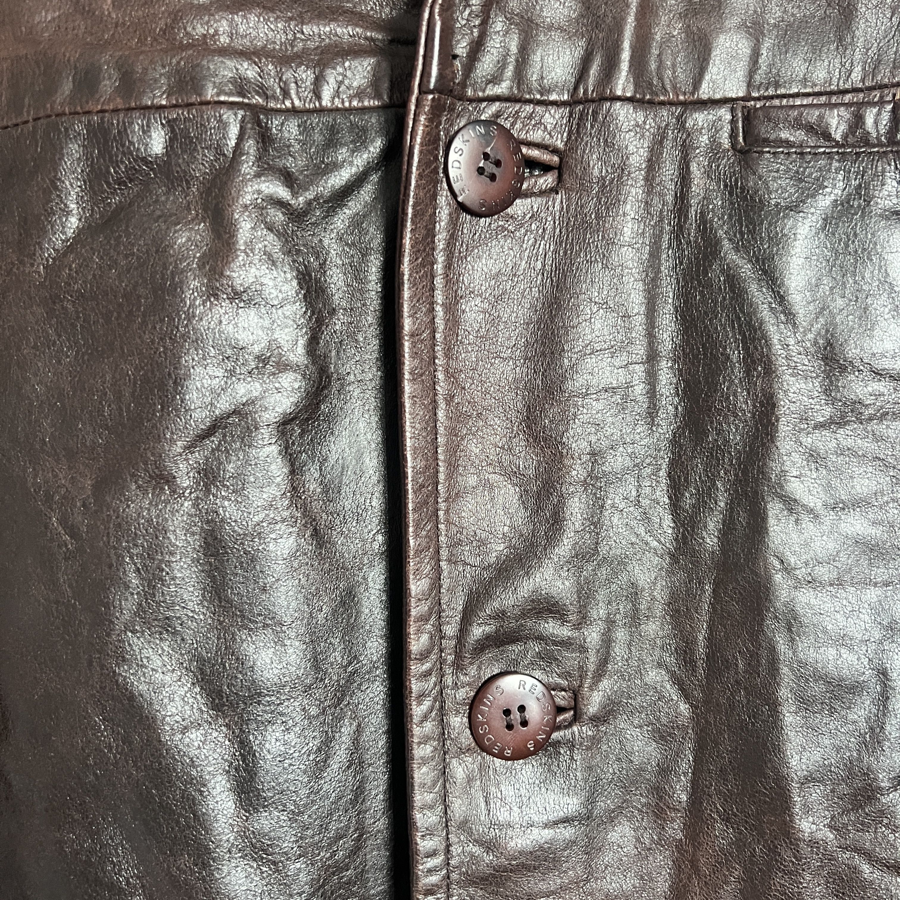 Johnson Motors × NFL Men's REDSKINS 100% Leather Brown Jacket Size XL Size US XL / EU 56 / 4 - 6 Thumbnail