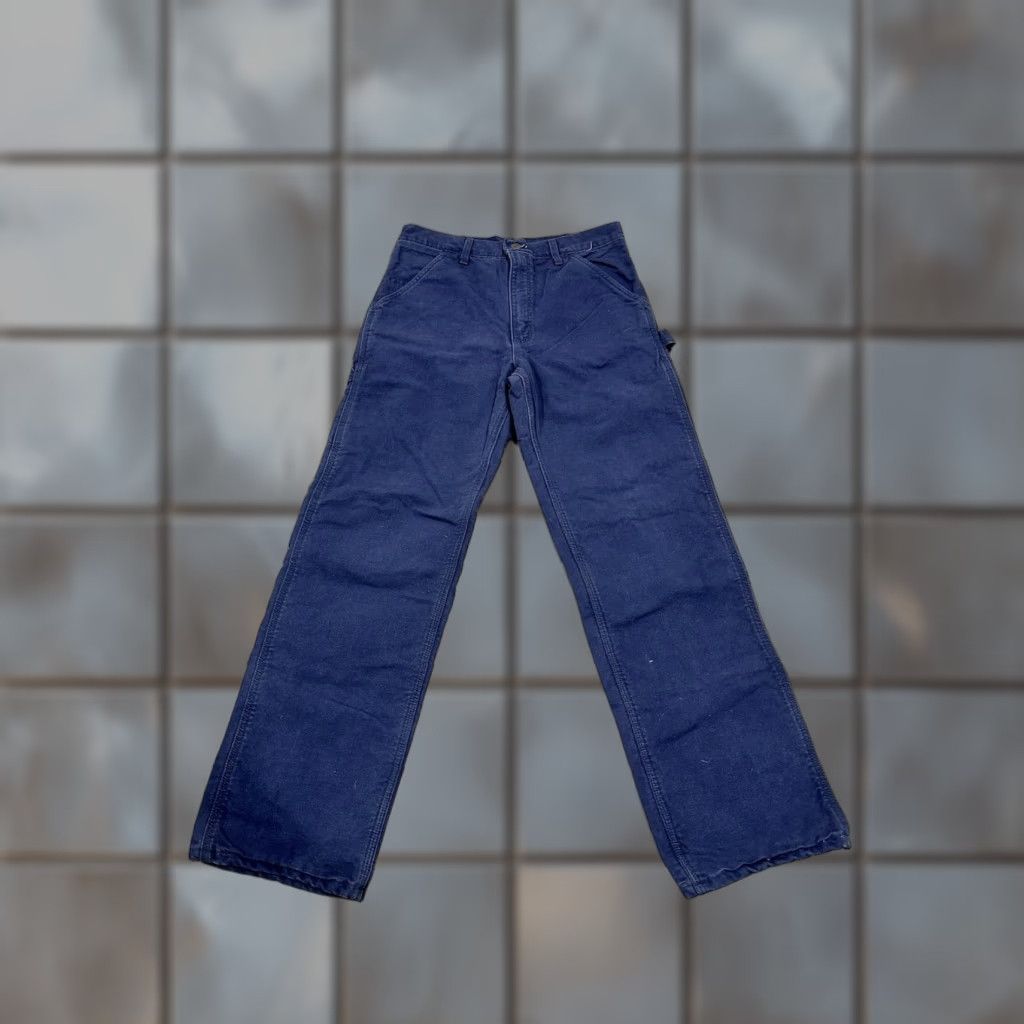 Carhartt Carhartt Washed Duck Dungaree Flannel Lined Work Pants B111 PTL Blue Mens 32x31 Size US 32 / EU 48 - 1 Thumbnail
