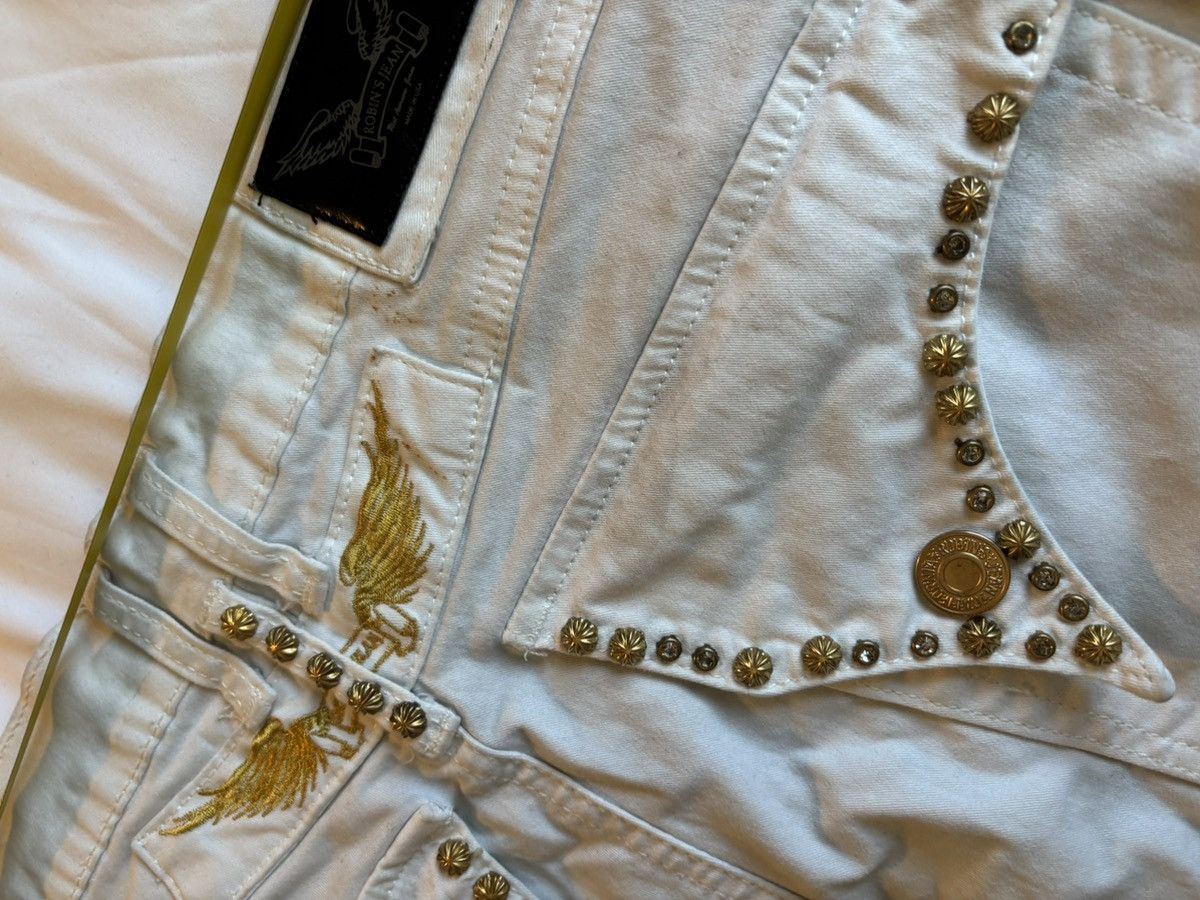 Robins Jeans Robin’s Jeans white studded rhinestone skinny jeans 30x30 Size US 30 / EU 46 - 3 Thumbnail
