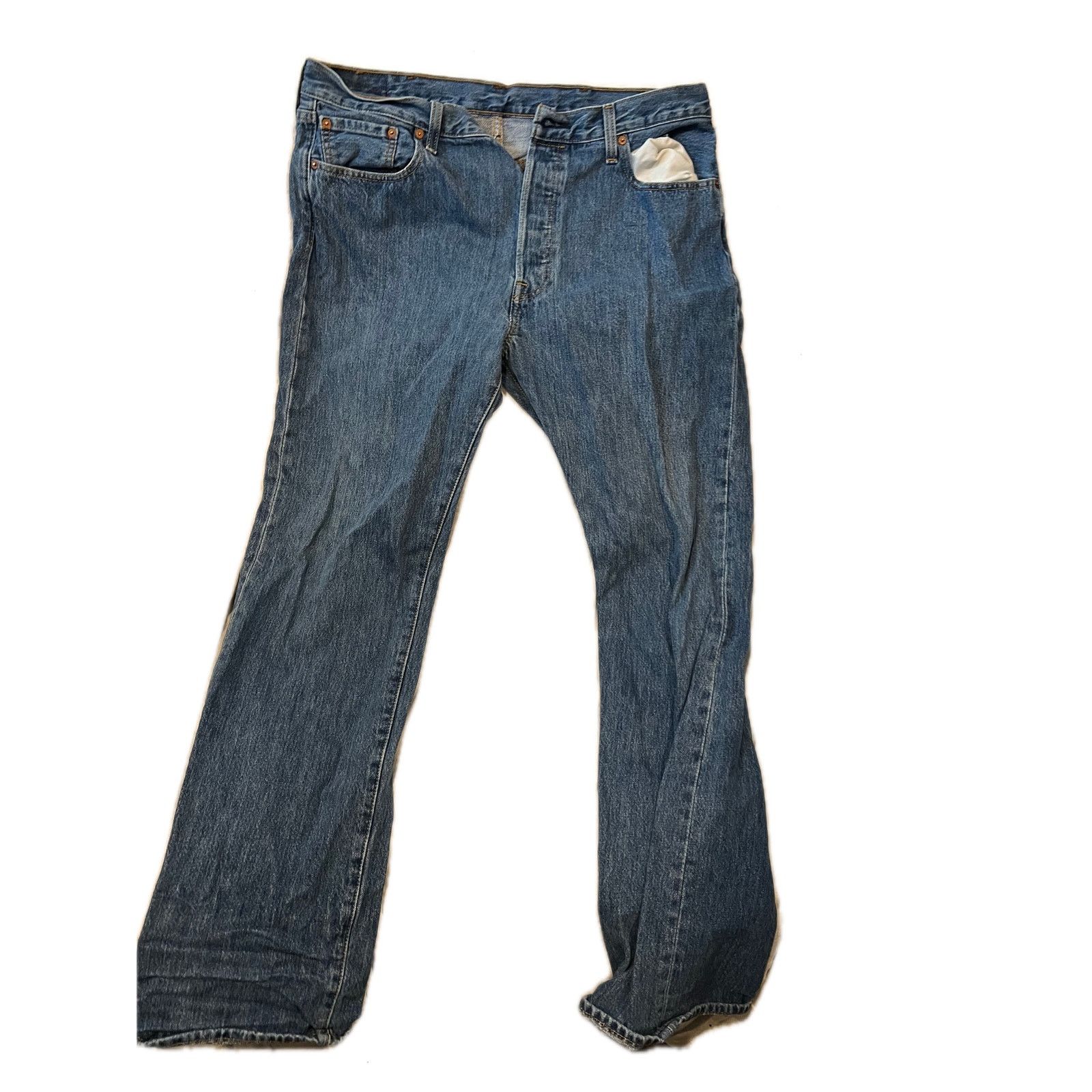 Levi's Levi's 501 Classic Straight Leg Jeans Light Blue Mens 38x34 Size US 38 / EU 54 - 1 Thumbnail