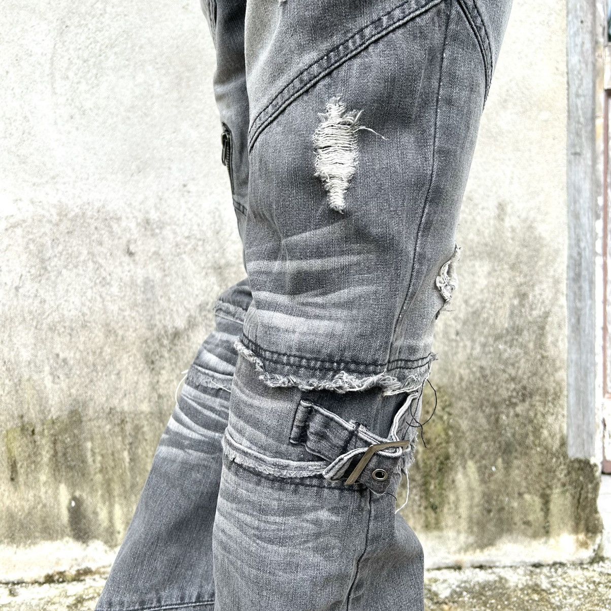 Japanese Brand Black Baccara Multizipper Distressed Bondage Flare Jeans Size US 30 / EU 46 - 9 Thumbnail
