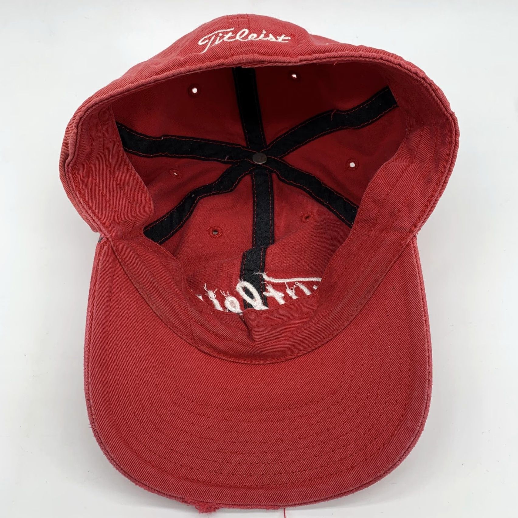 Titleist Titleist Hat Cap Fitted Mens Medium Red Twill Baseball Sports Golf Logo Size ONE SIZE - 5 Thumbnail