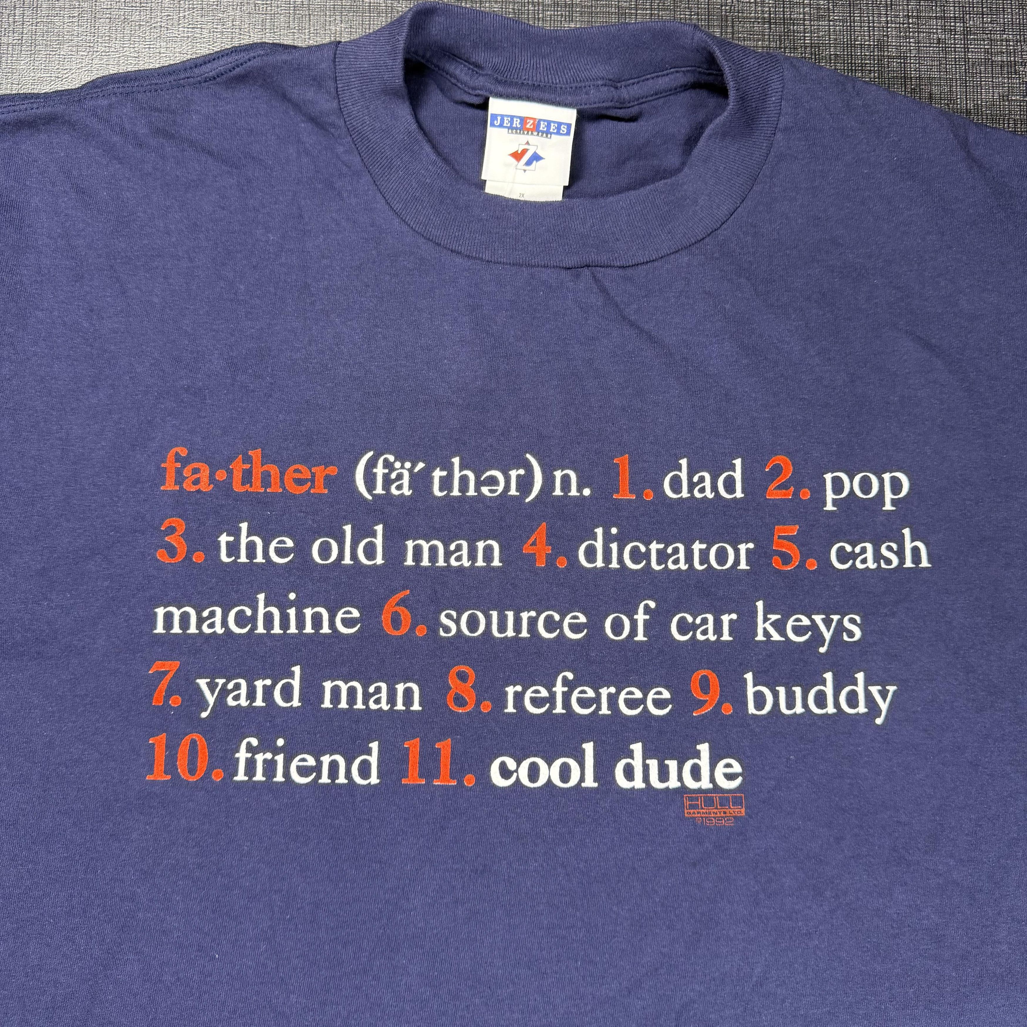 Jerzees Vintage 90s Jerzees Dad Graphic T-Shirt Navy 2XL Size US XXL / EU 58 / 5 - 6 Thumbnail