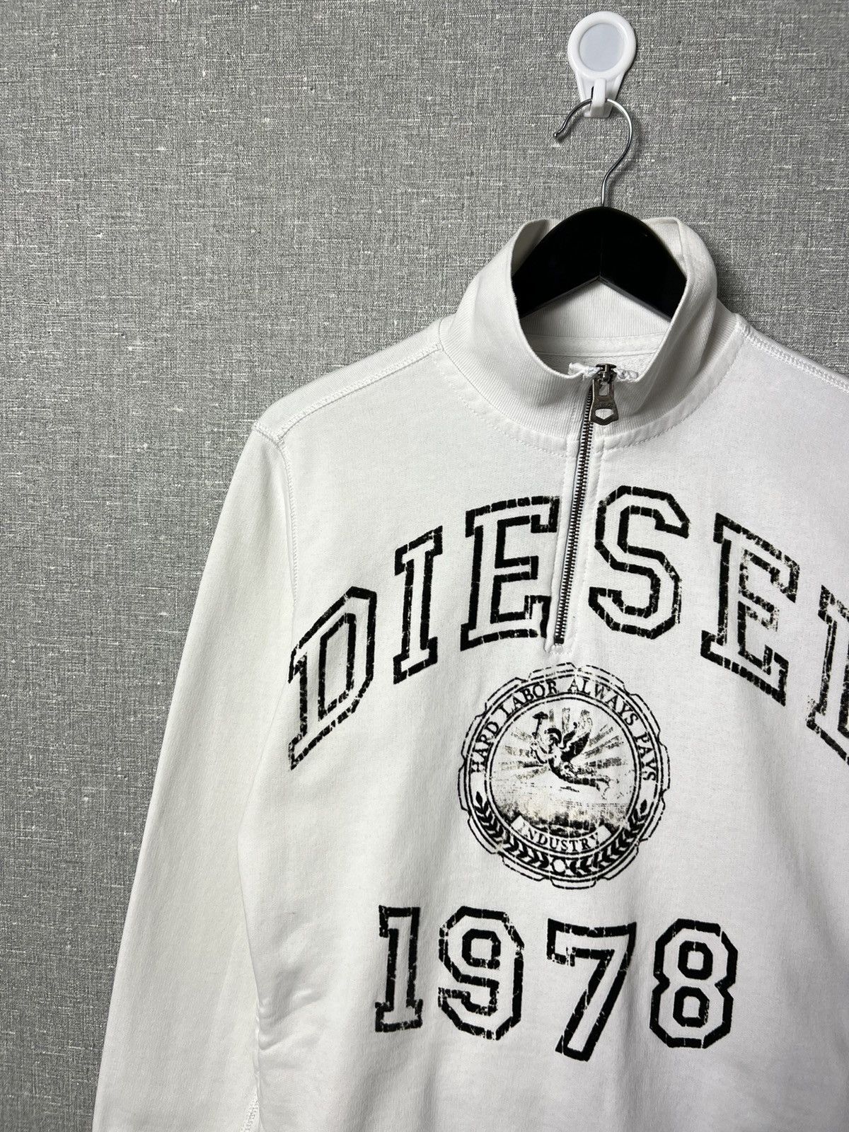 Diesel Rare Vintage Y2K Diesel Big Logo Zip Pullover Sweatshirt Size US S / EU 44-46 / 1 - 2 Thumbnail
