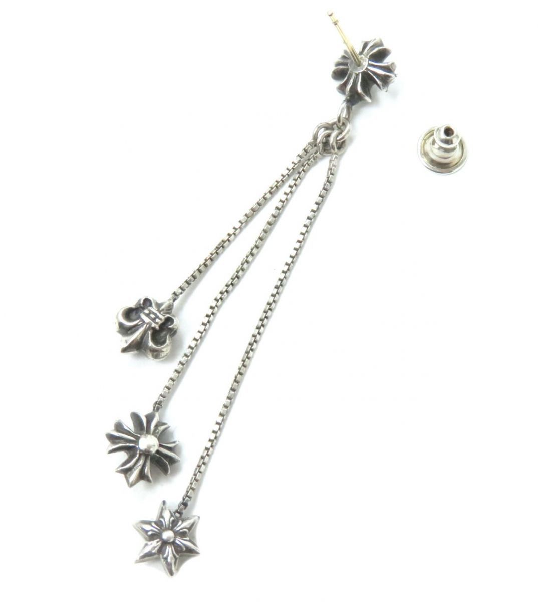 image of Chrome Hearts Jojo Bs Flare Star Earring in Silver, Men's