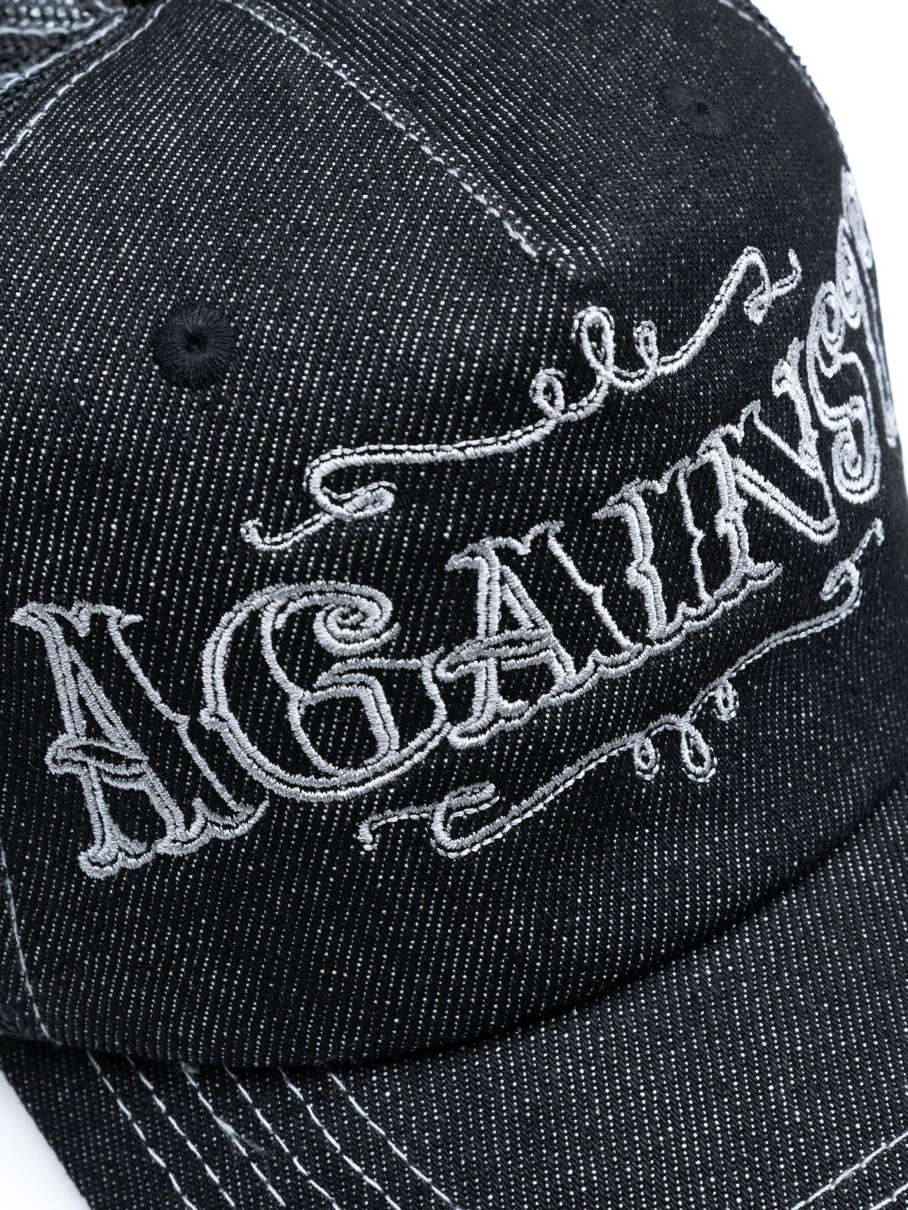 Vintage AGAiNST LAB MALAYSiA TATTOO DENiM TRUCKER CAP iNDiE SLEAZE Size ONE SIZE - 13 Thumbnail