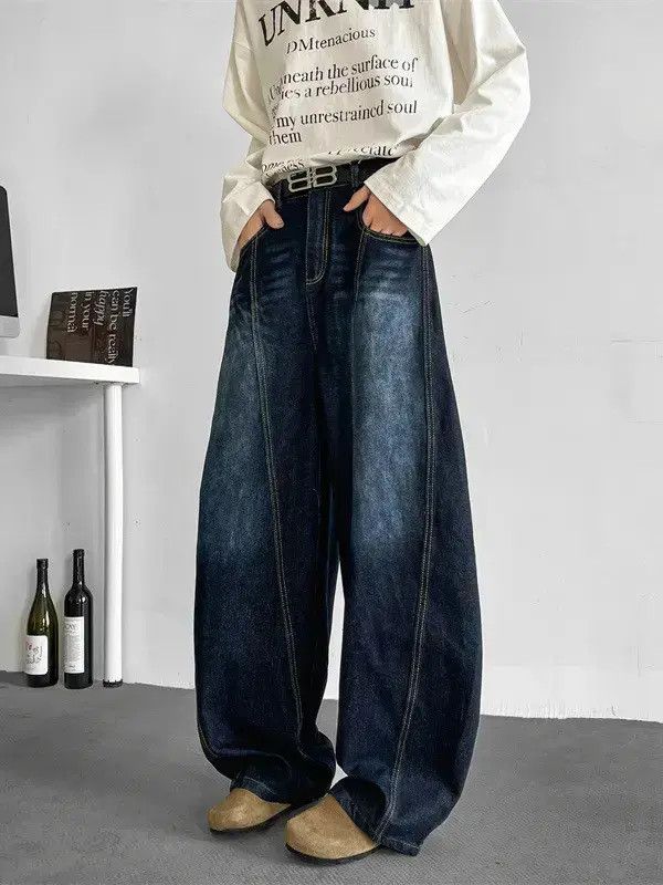 Japanese Brand Retro loose casual micro flared jeans Size US 32 / EU 48 - 4 Thumbnail