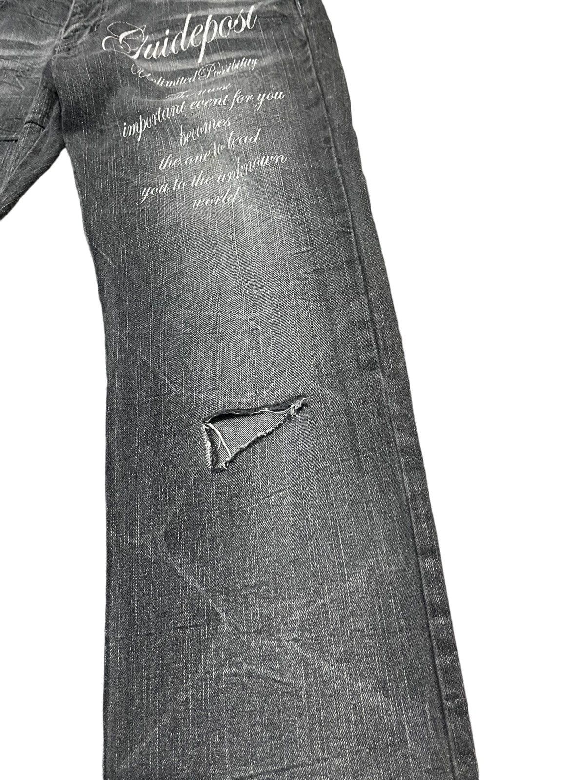 Japanese Brand Vintage Root Three Skull Distressed Jeans ! Rare Design Size US 32 / EU 48 - 10 Thumbnail