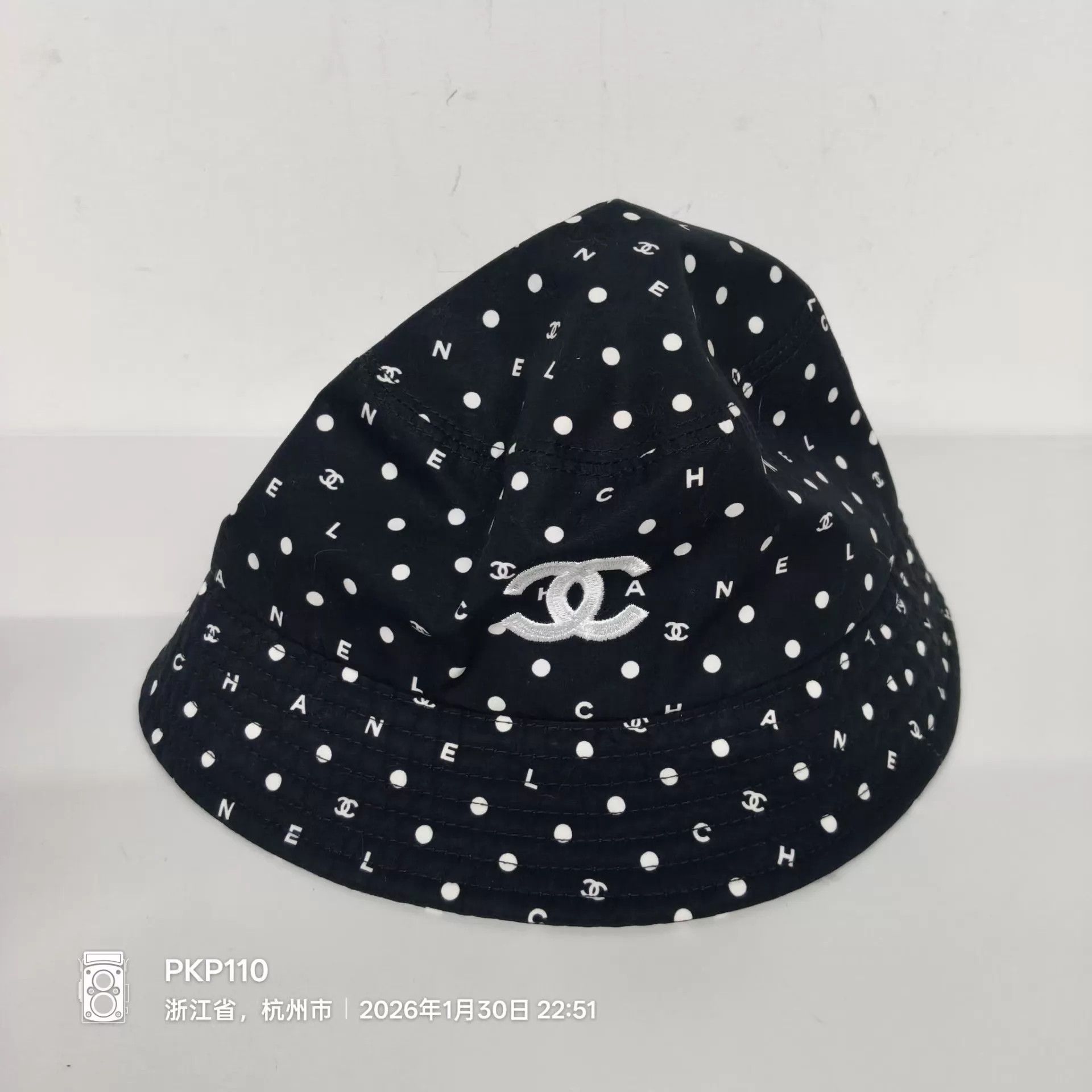 Chanel Chanel Embroidered Black & White Bucket Hat Size ONE SIZE - 2 Thumbnail