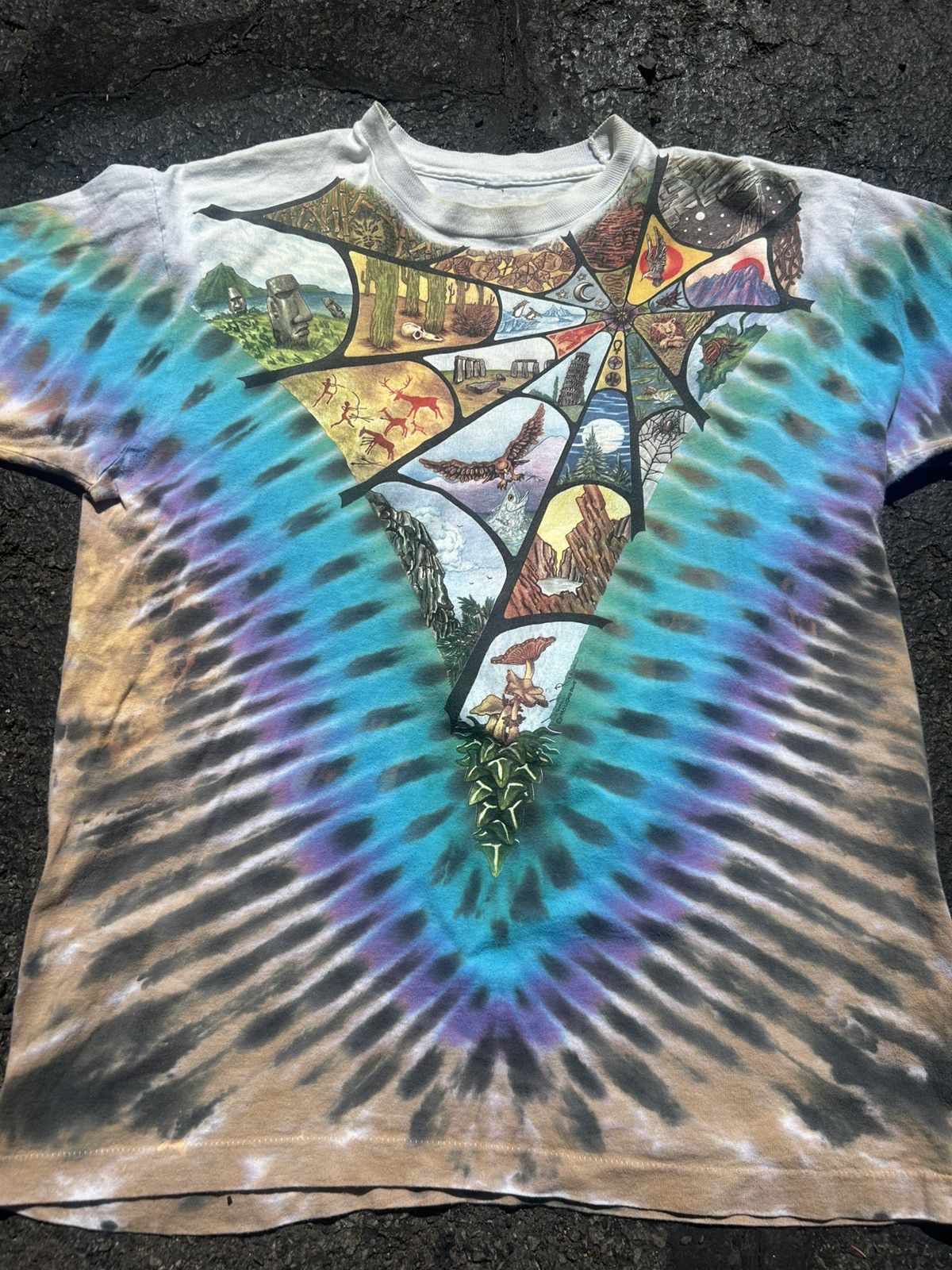 Liquid Blue Vintage 90s Liquid Blue Tie Dye XL T Shirt 1990 Janet Regan Size US XL / EU 56 / 4 - 2 Thumbnail