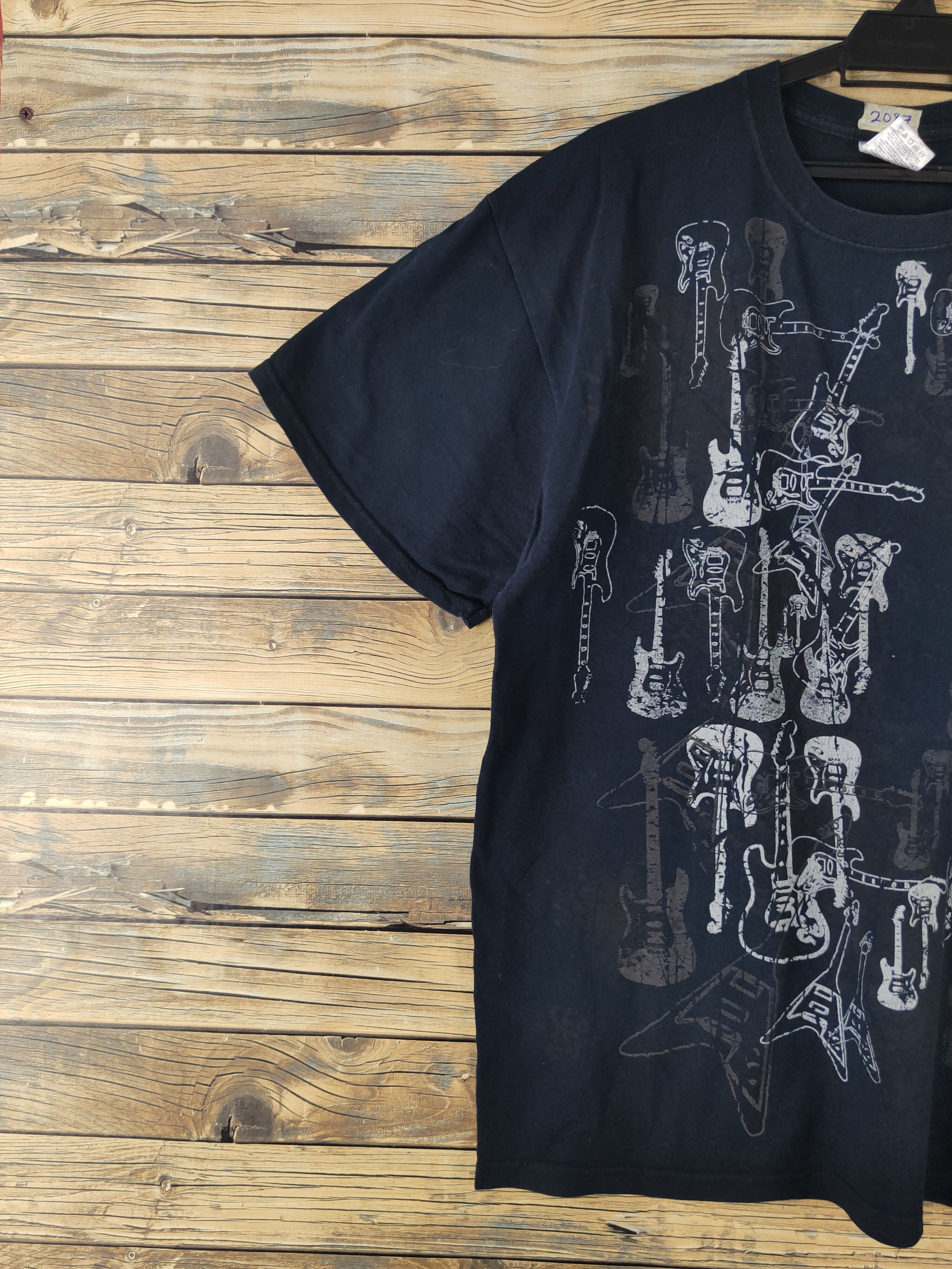 Japanese Brand DL Guitar Navy Short Sleeve T-shirt #2087 Size US XL / EU 56 / 4 - 3 Thumbnail