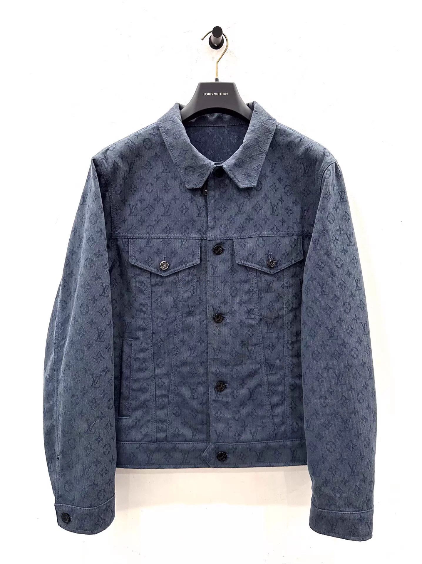 Louis Vuitton Blue Patterned Denim Jacket Size L Size US L / EU 52-54 / 3 - 1 Thumbnail