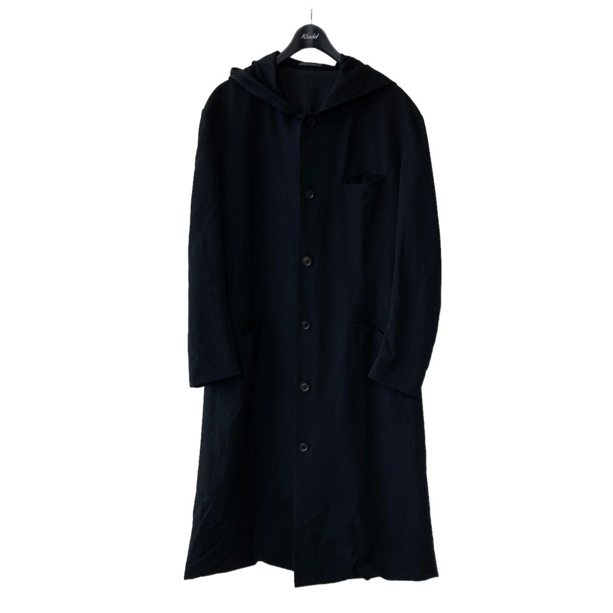 image of Yohji Yamamoto Pour Homme Hooded Long Jacket in Black, Men's (Size Medium)